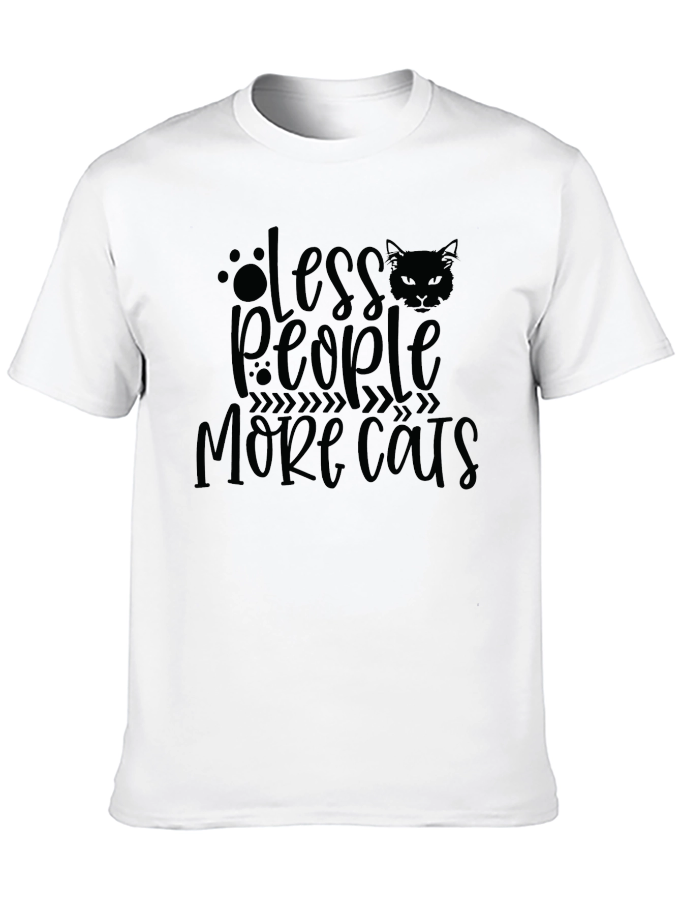 Black Less People More Cats Graphic Tee view 10