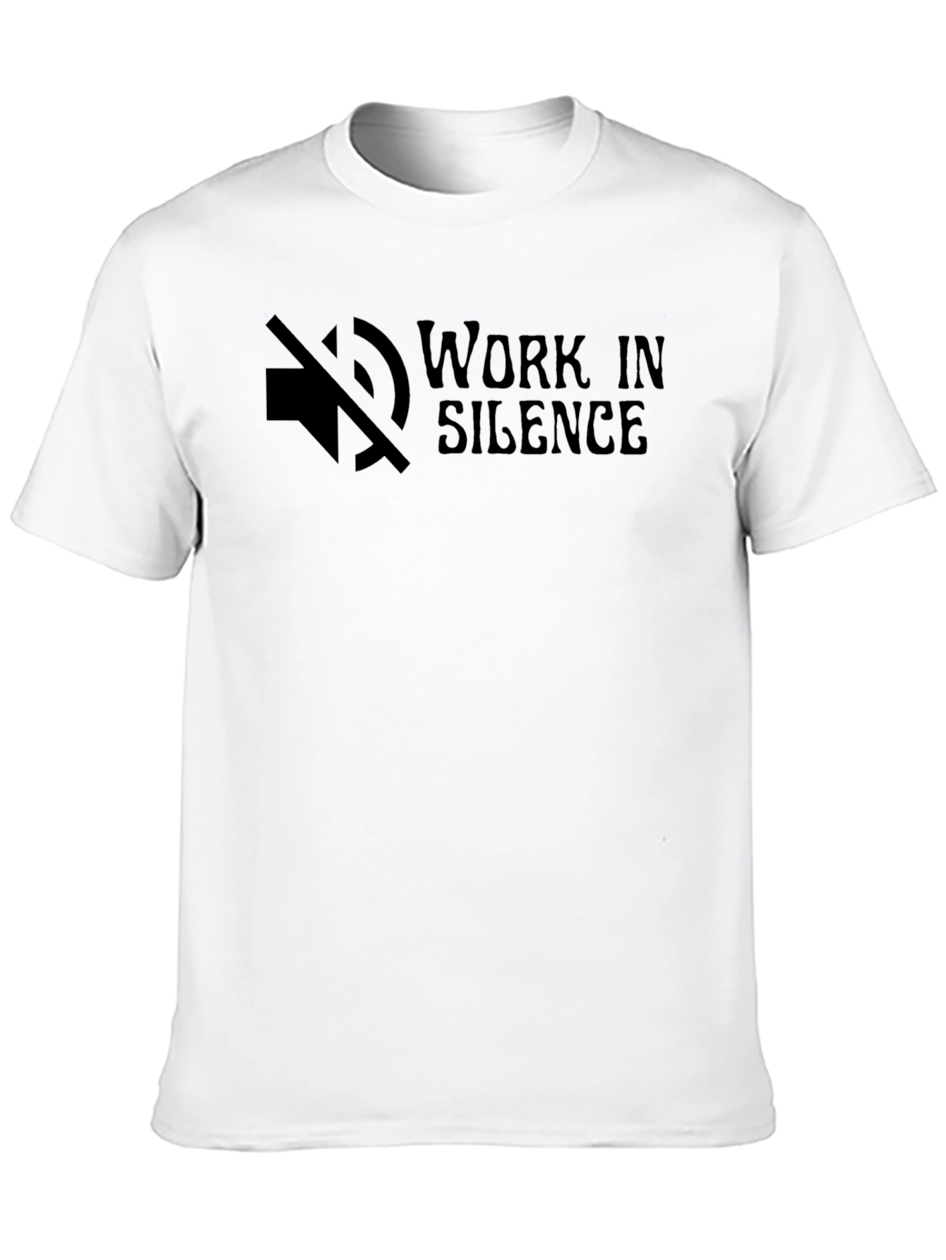 Black Work In Silence Black Graphic Tee view 10