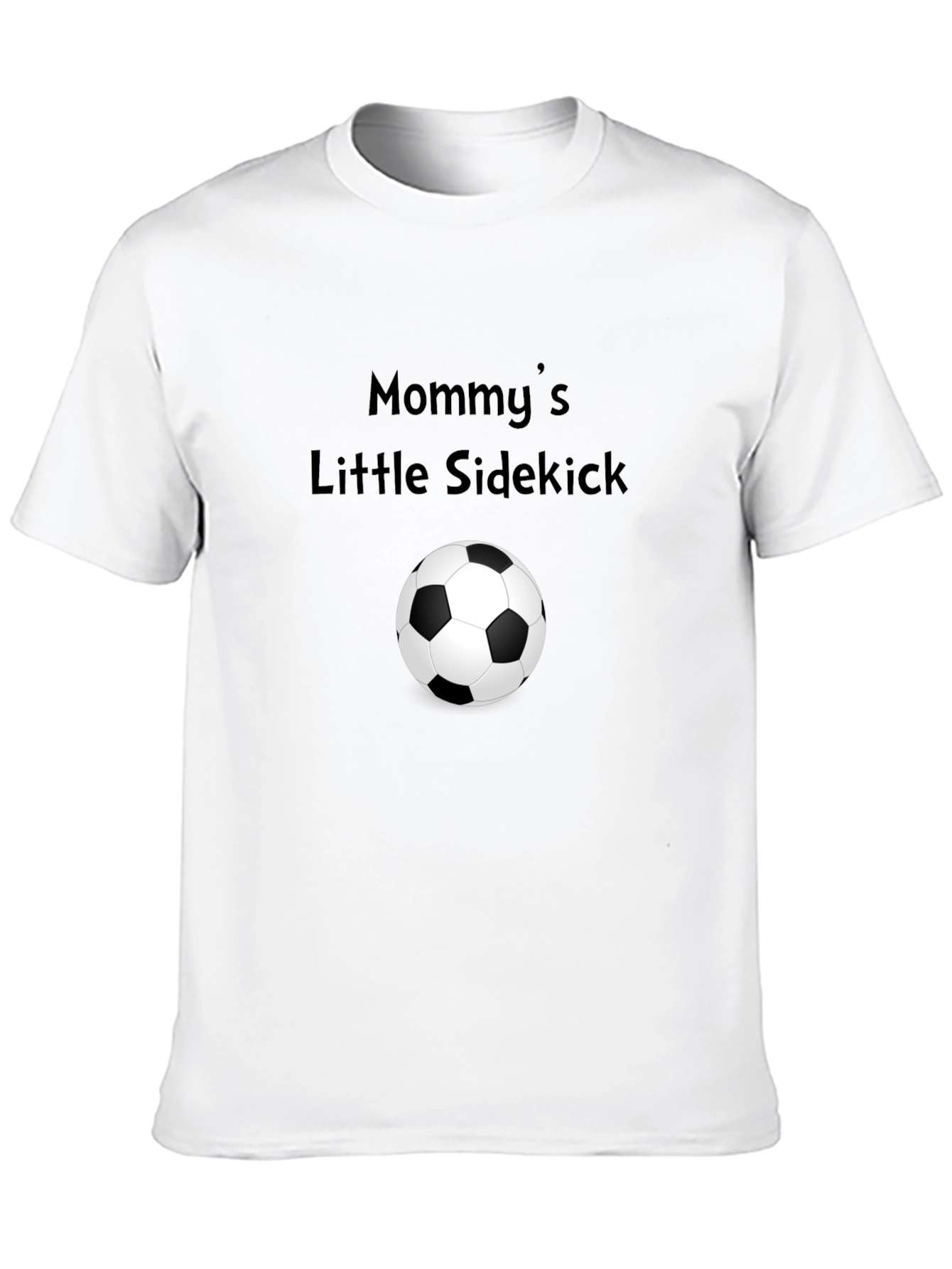 Black Mommy's Little Sidekick Soccer T-Shirt view 10