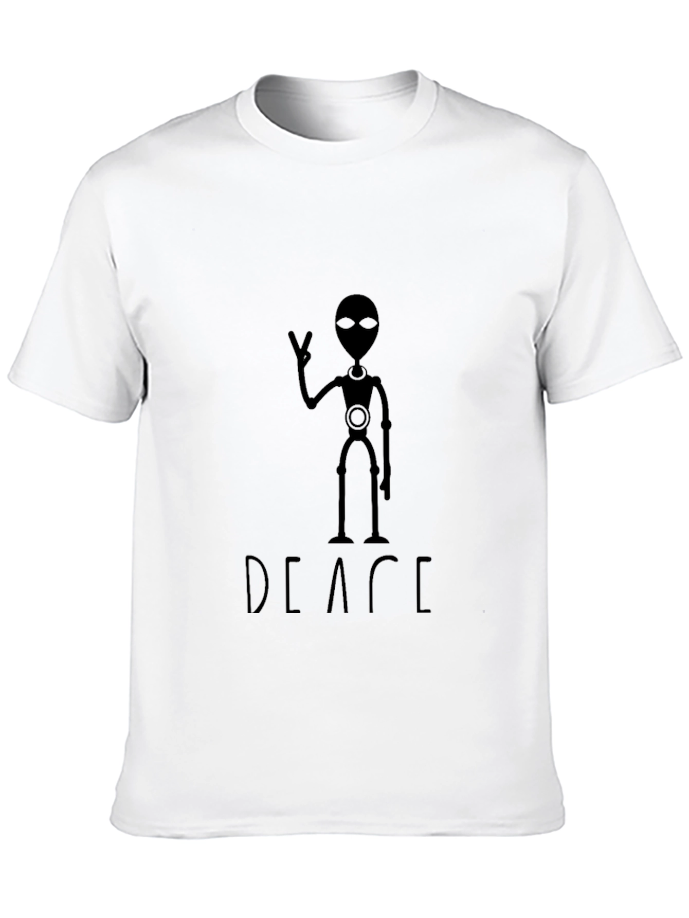 Black Peace Alien Graphic T-Shirt view 10