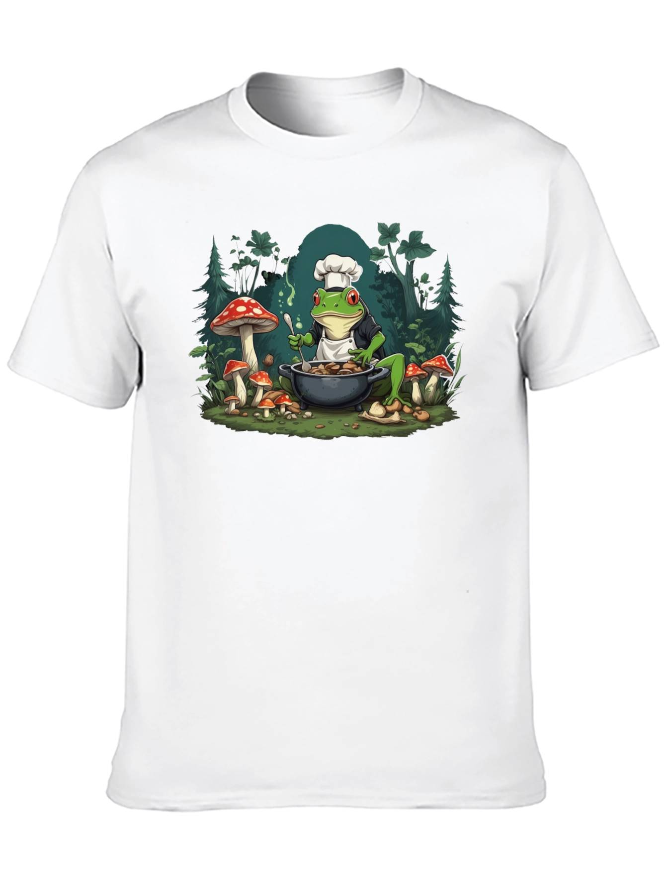 Black Frog Chef T-Shirt - Mushroom Cooking Tee view 10