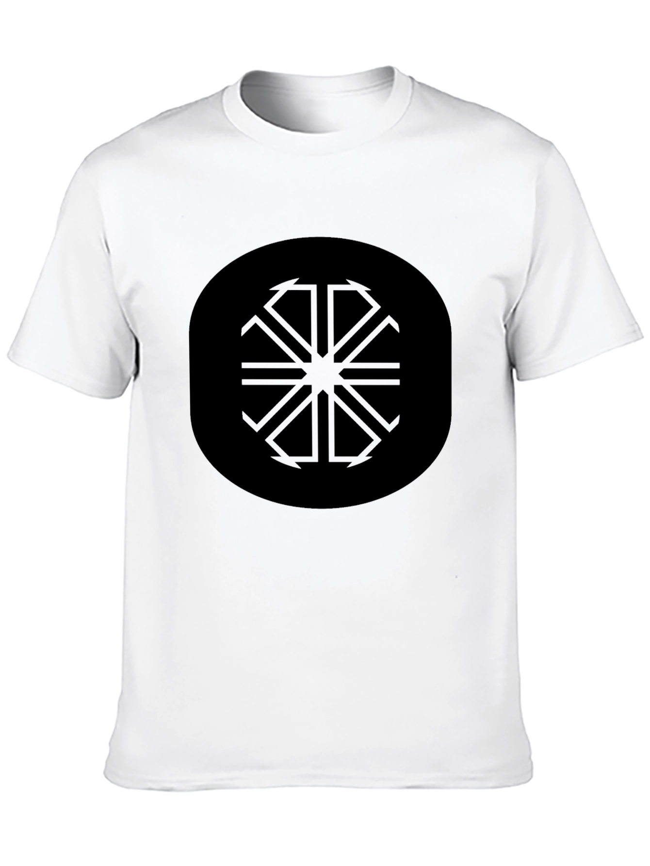 Black Geometric Graphic Black Crewneck T-Shirt view 10