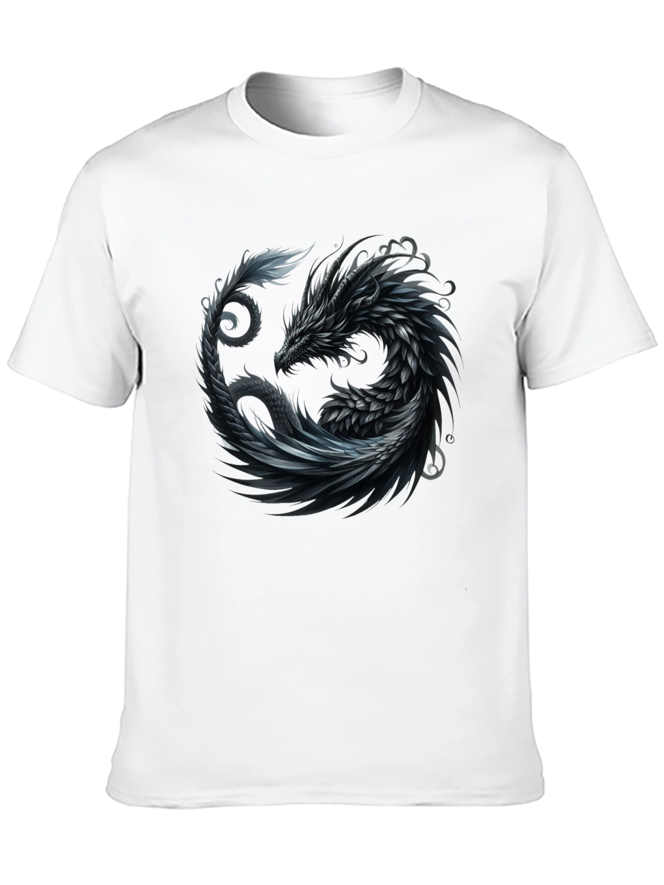 Black Dragon Yin Yang Graphic Tee - Black view 10