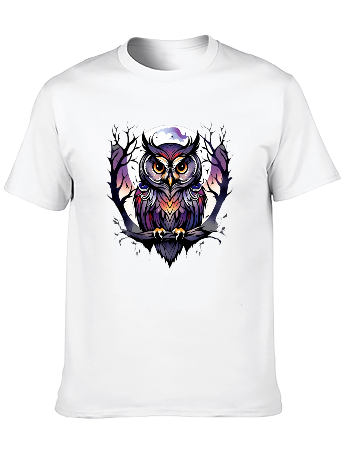 Black Owl T-Shirt: Moonlit Perch Design view 10