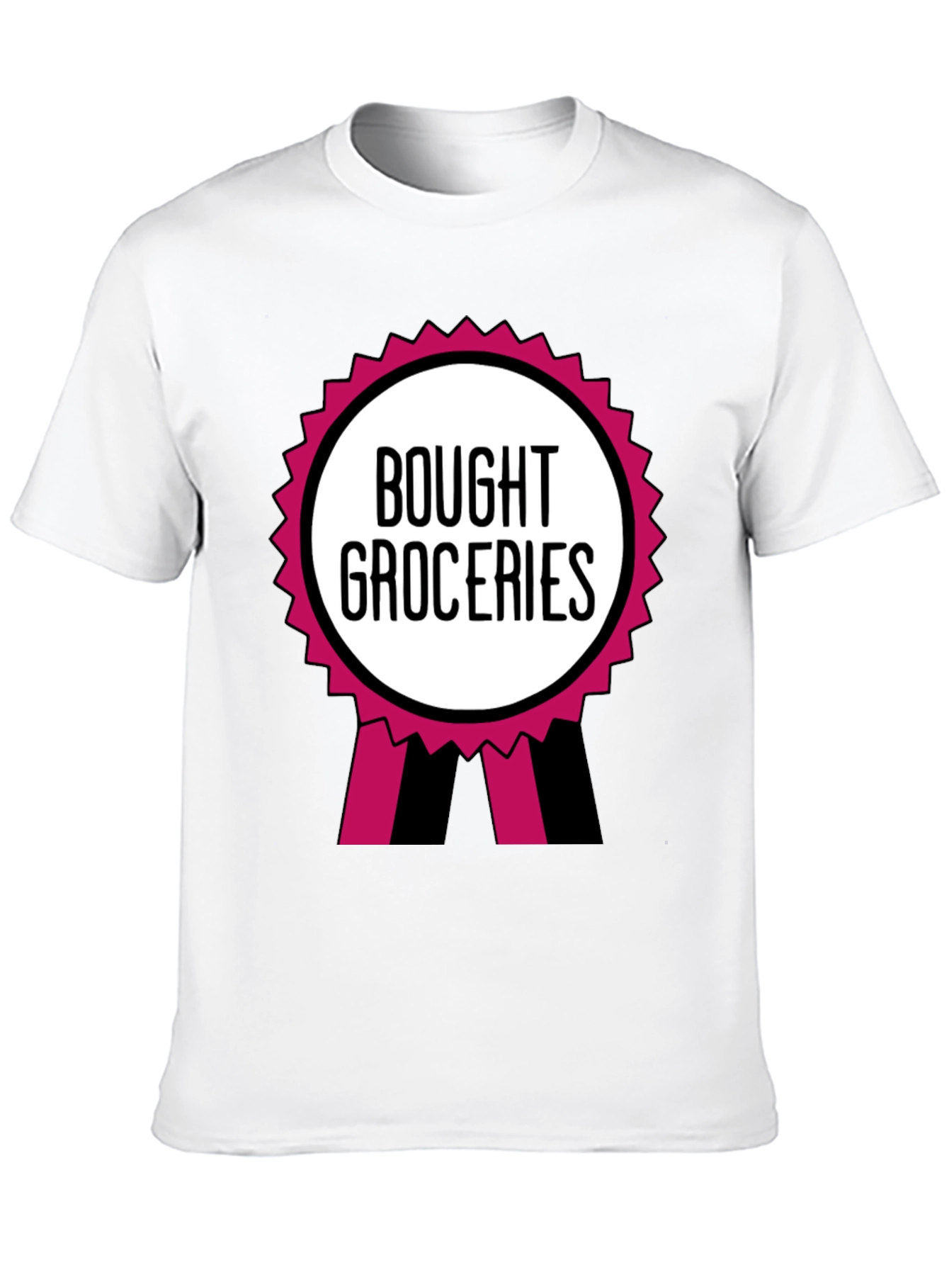 Black Bought Groceries T-Shirt - Funny Award Ribbon Graphic Tee view 10