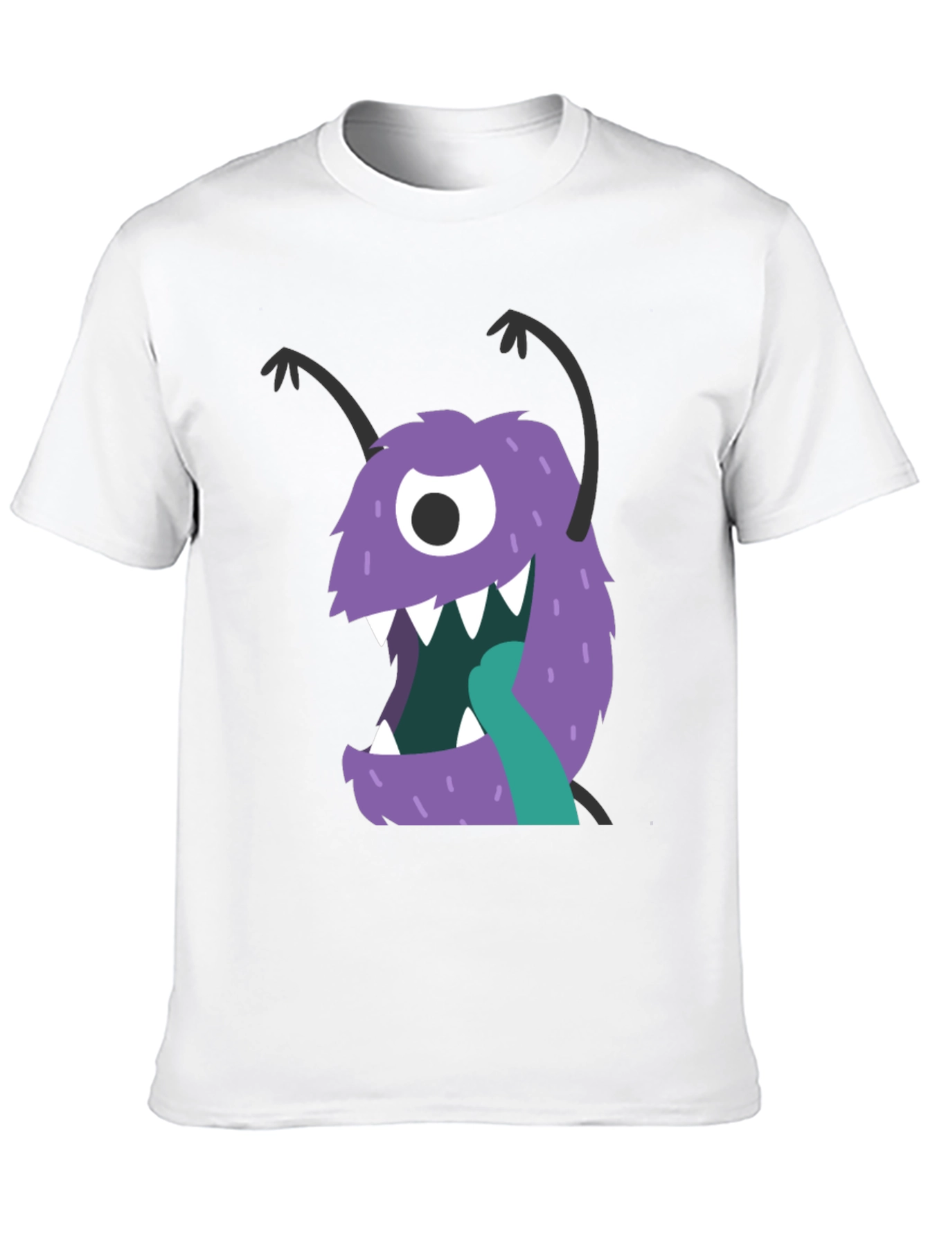 Black Monster Graphic Tee - Black Cotton Blend Casual Wear view 10