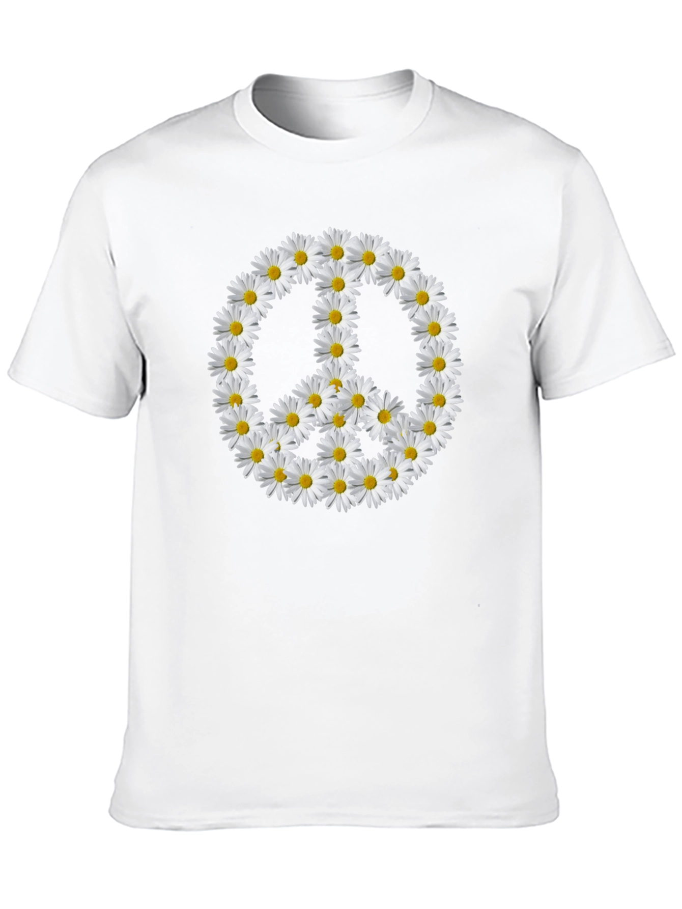 Black Daisy Peace Sign Black T-Shirt view 10