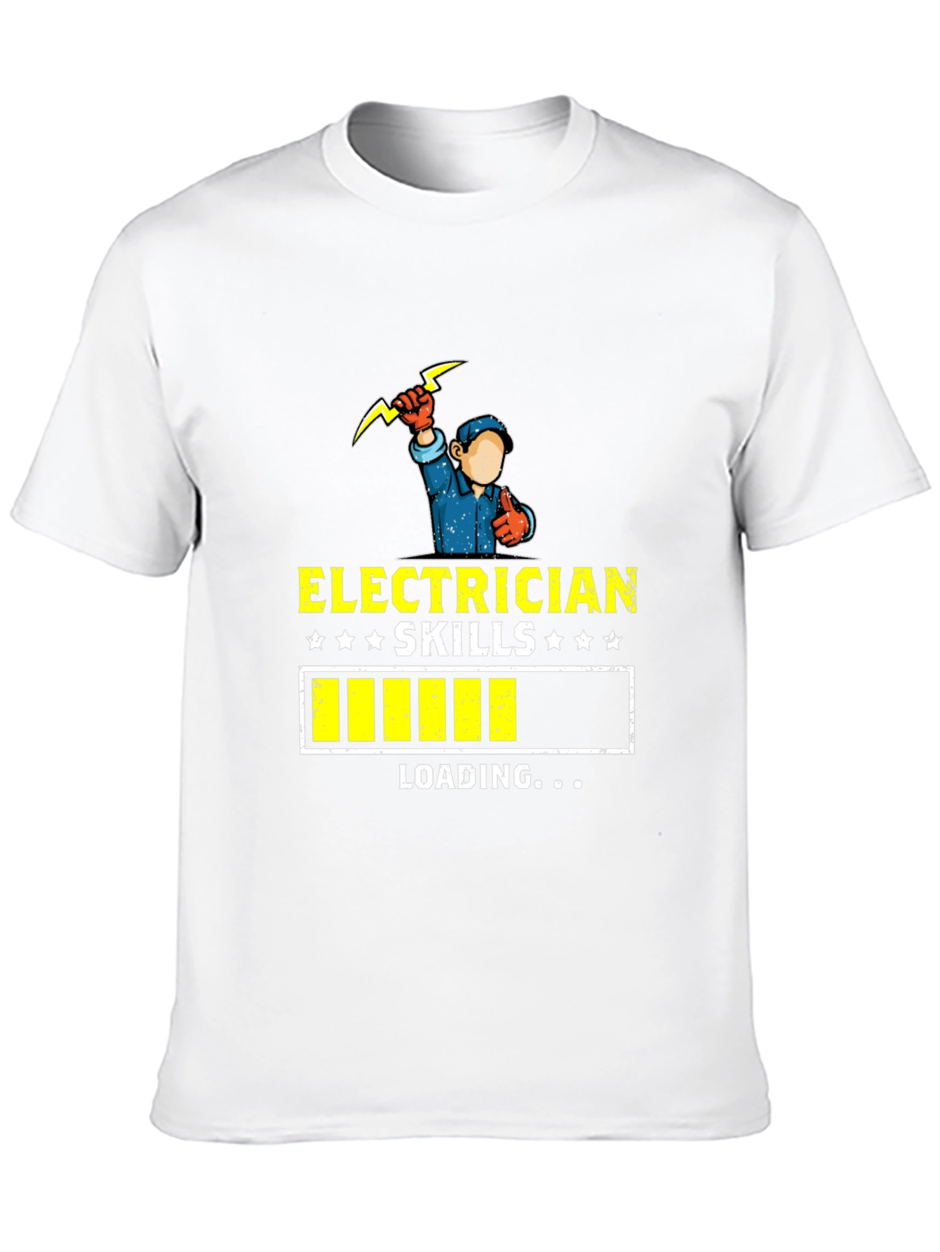 Black Electrician Skills Loading Funny T-Shirt view 10