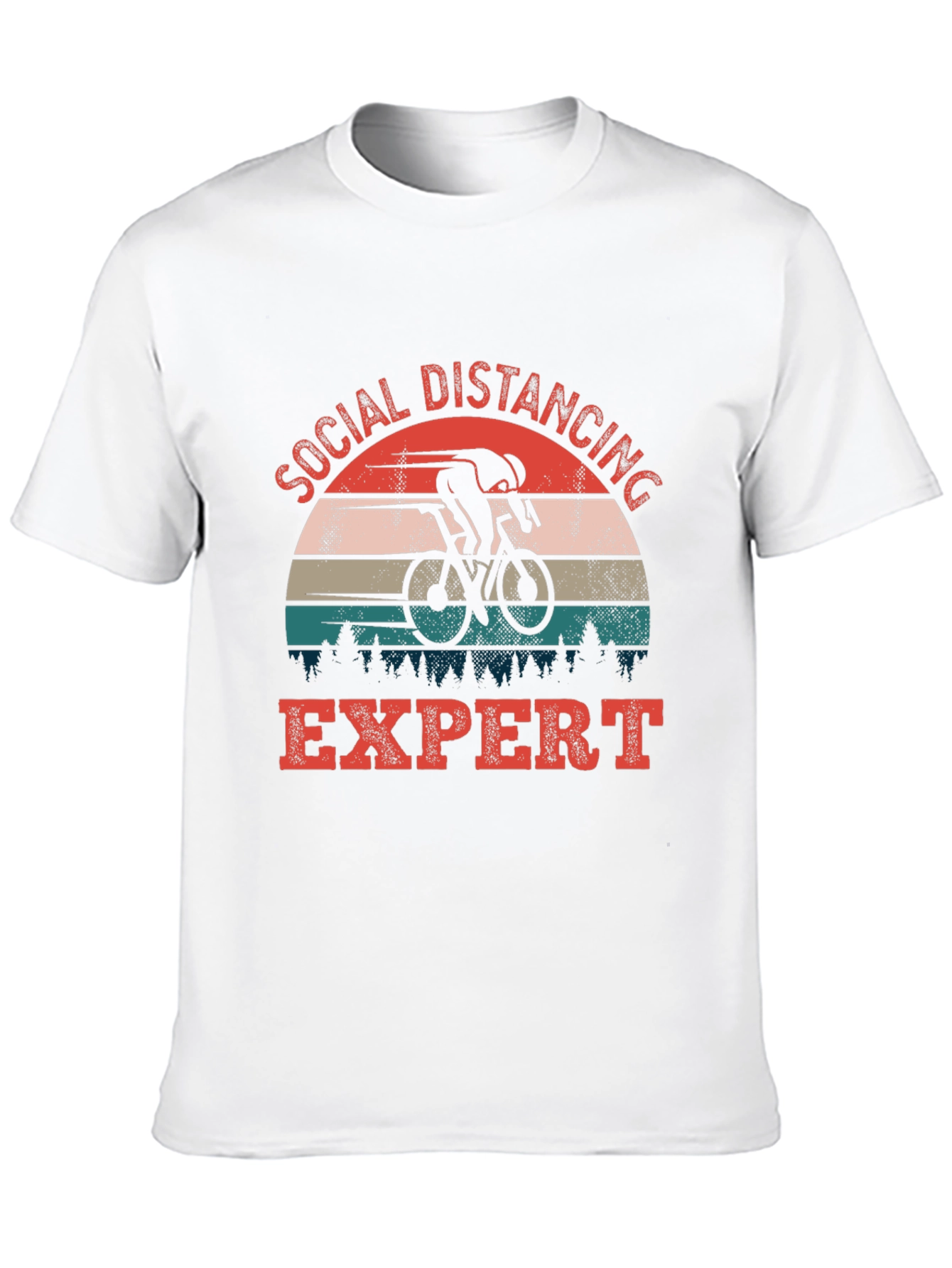 Black Social Distancing Expert Cyclist Graphic Tee view 10