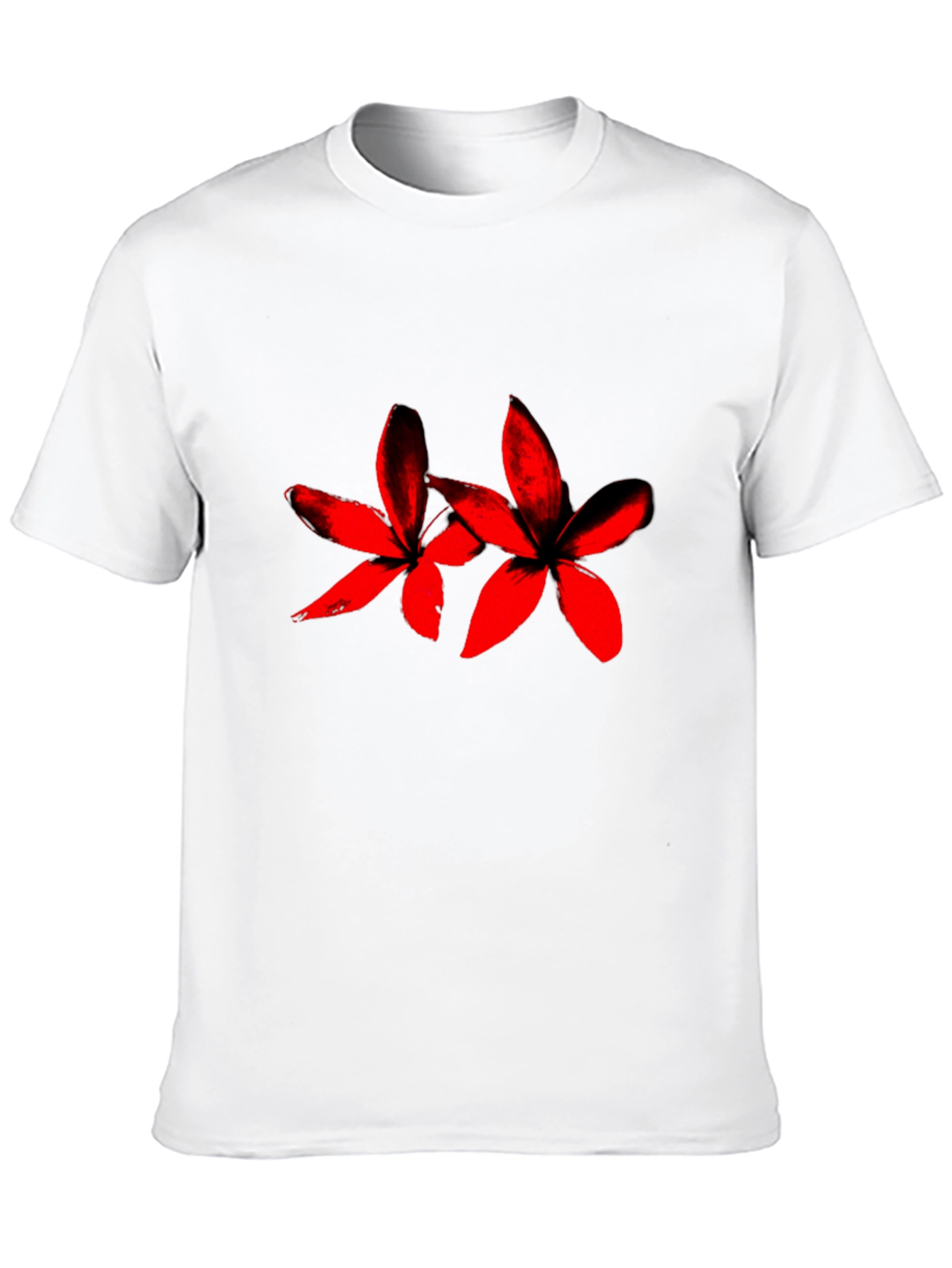 Black Black Tee with Red Floral Print view 10