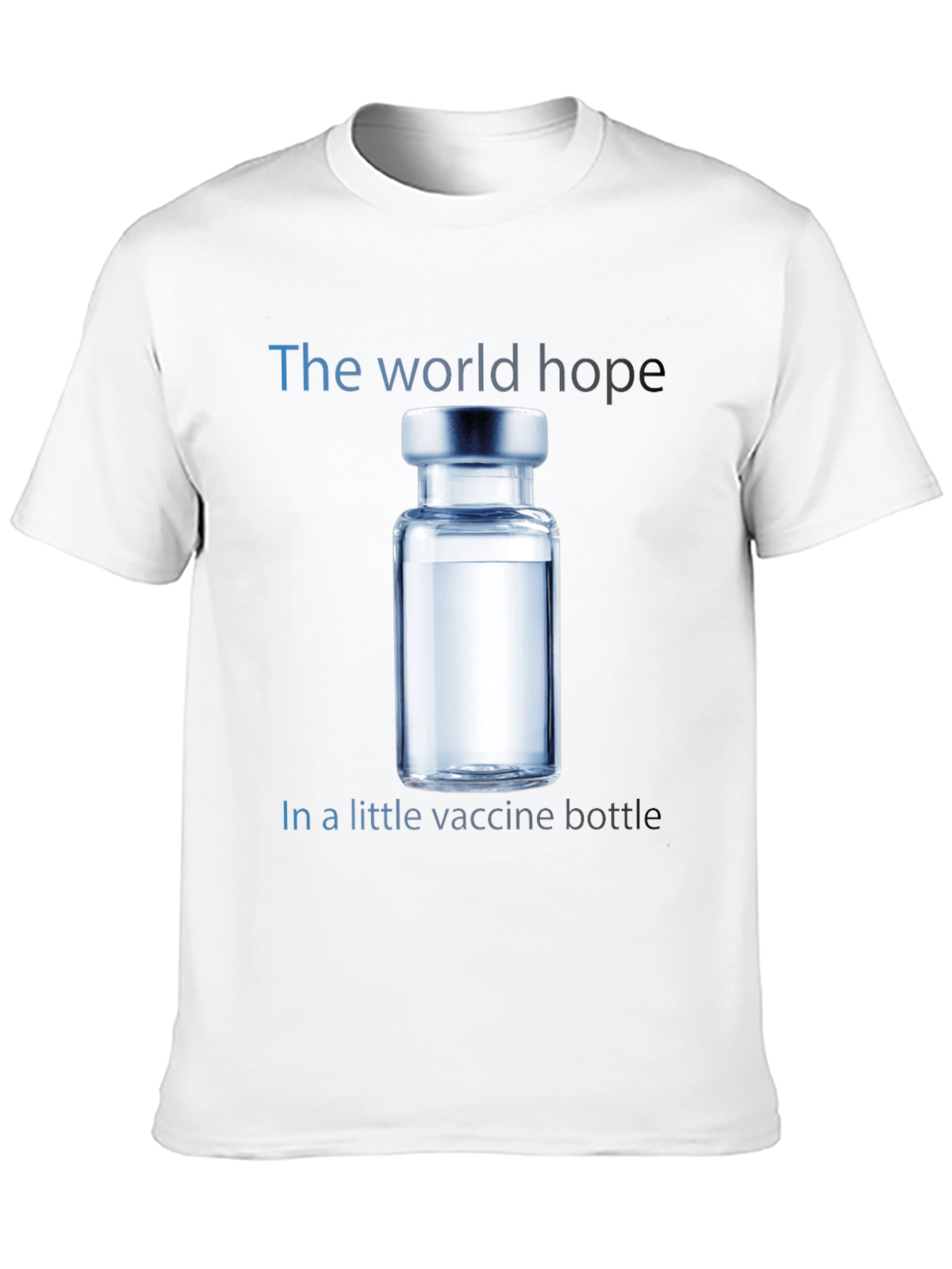 Black World Hope Vaccine T-Shirt - Unisex Cotton Tee view 10