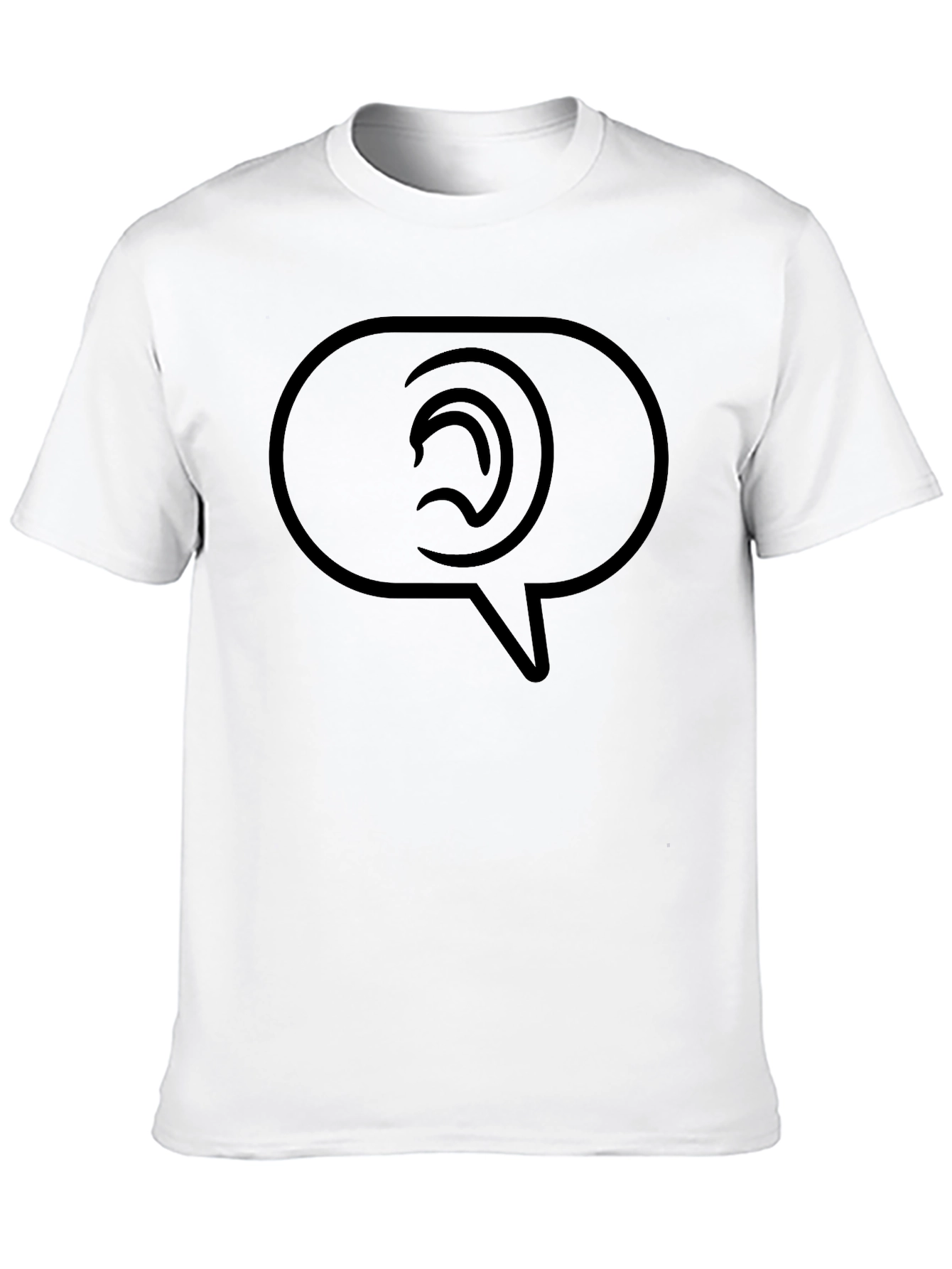 Black Listening Ear Speech Bubble Graphic Tee view 10