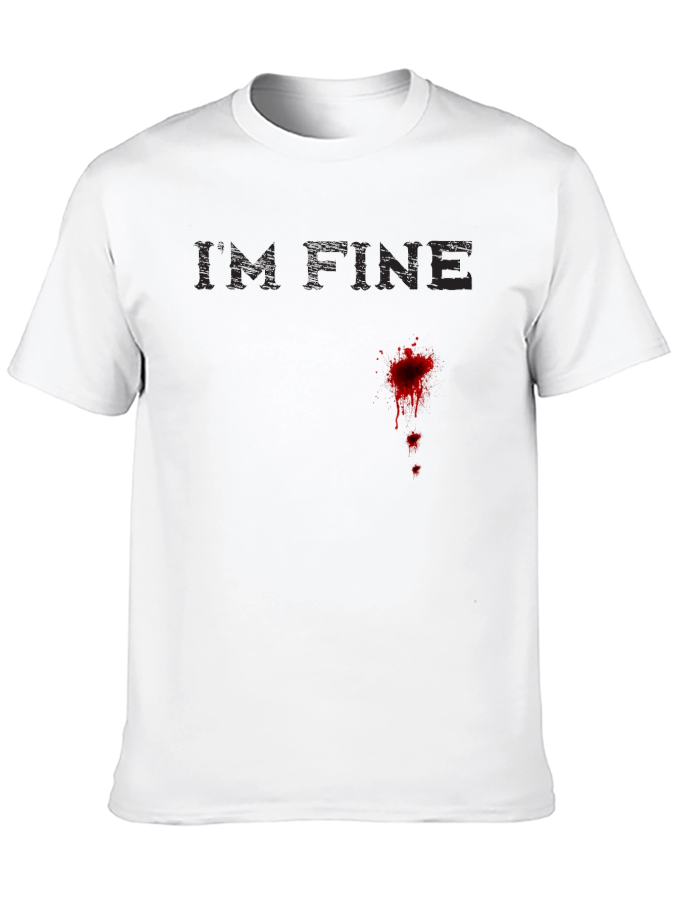 Black I'm Fine Graphic Novelty T-Shirt view 10