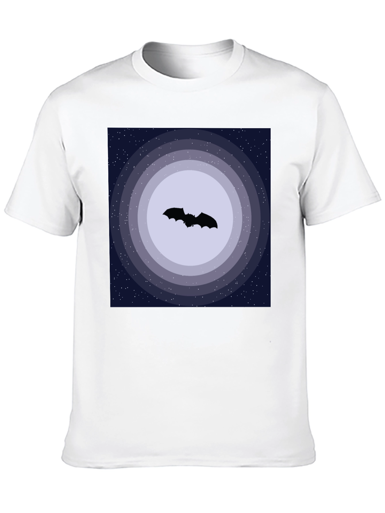Black Bat Silhouette Night Sky Graphic Tee view 10