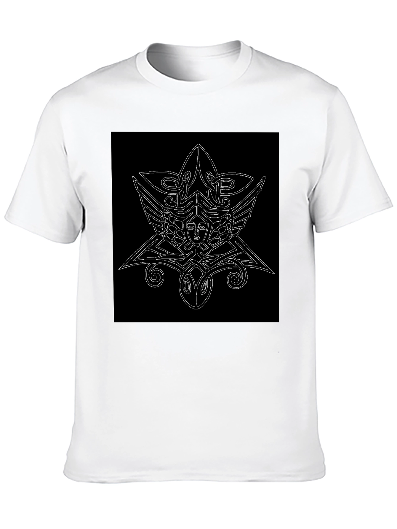 Black Unique Black T-Shirt with Abstract Graphic Print view 10
