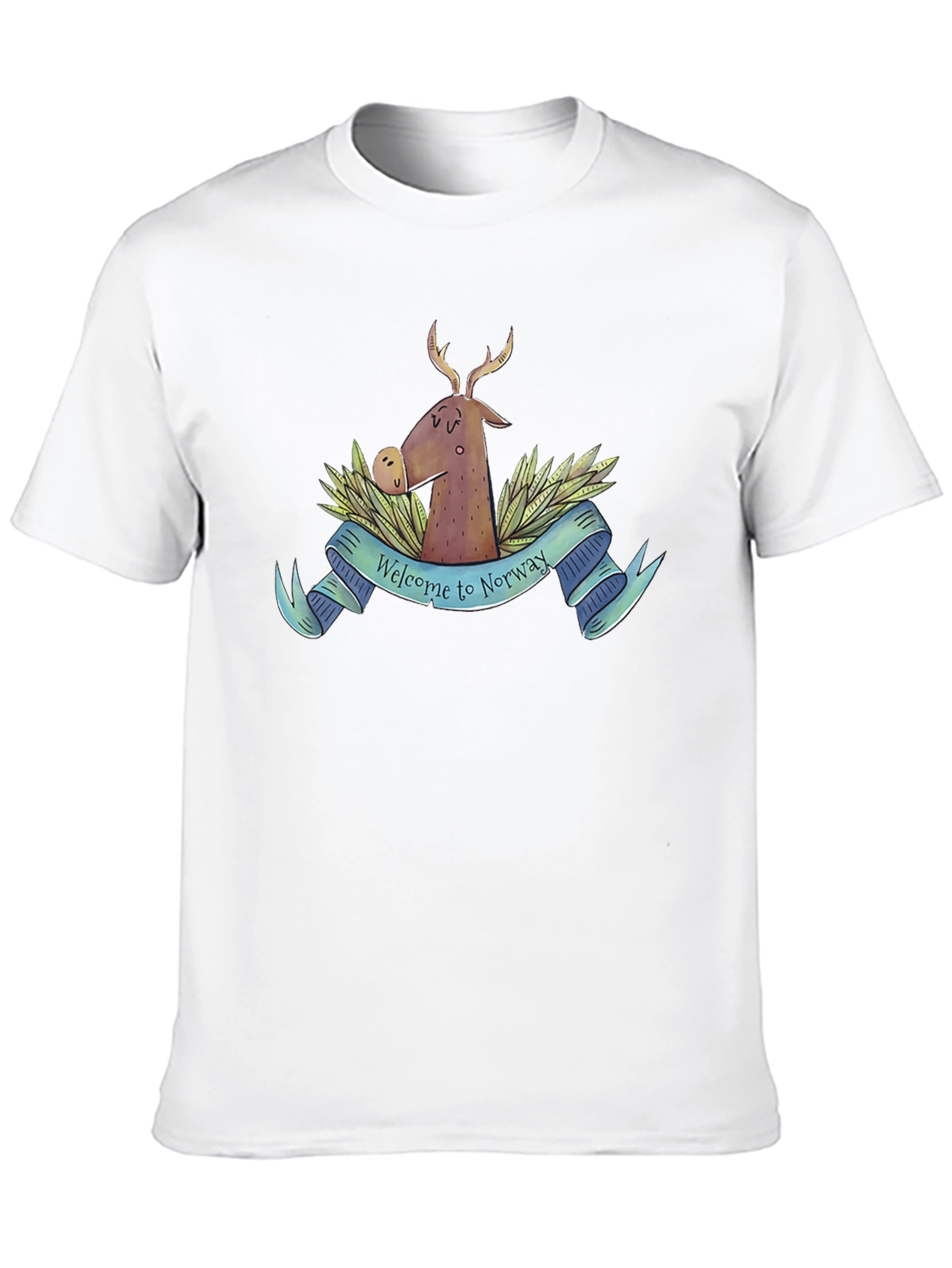 Black Welcome to Norway T-Shirt Deer Nature Tee view 10