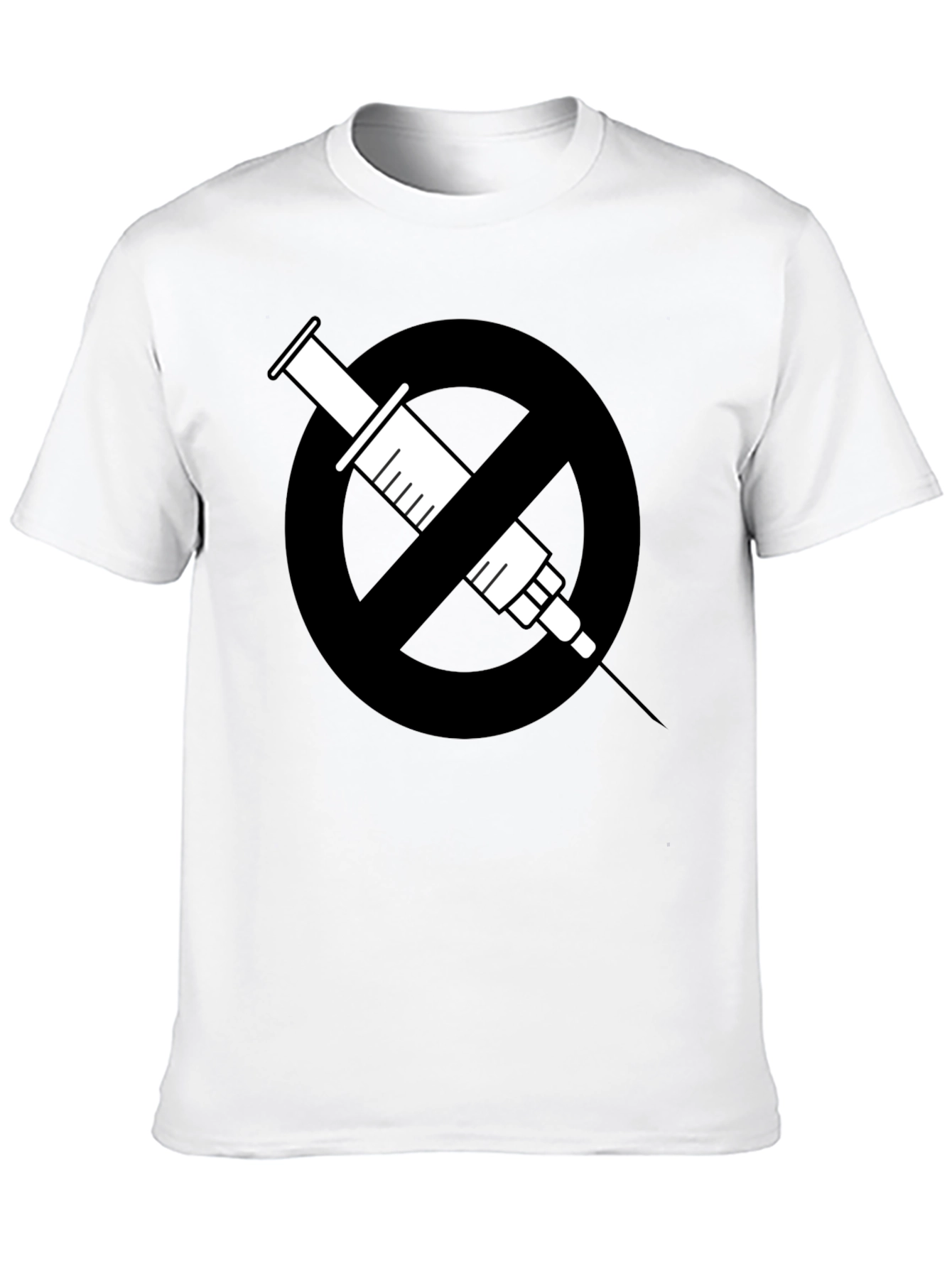 Black No Drugs Symbol T-Shirt: Black Cotton Blend Graphic Tee view 10