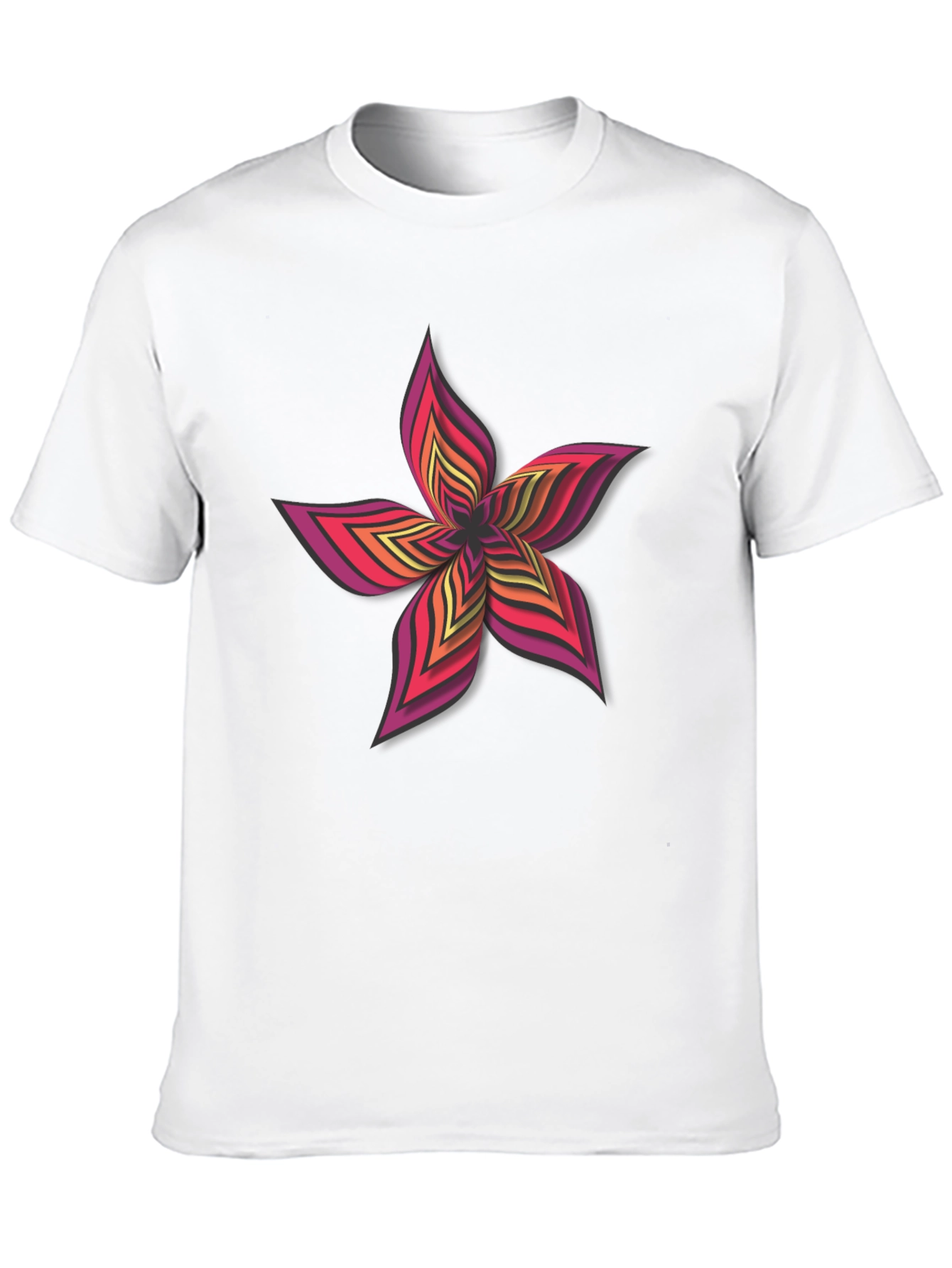 Black Bold Floral Graphic Print T-Shirt - Casual Wear view 10