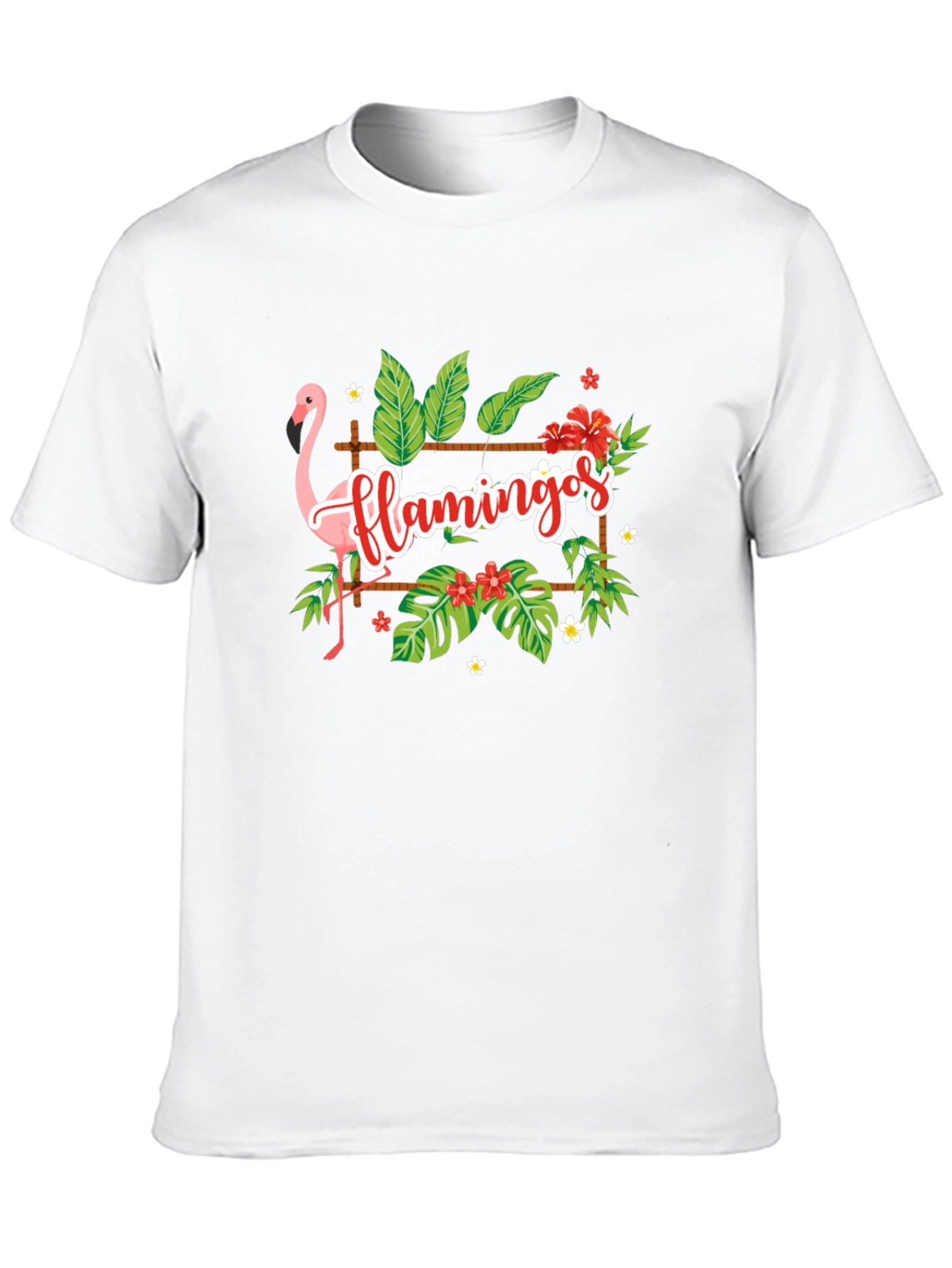 Black Flamingo Tropical Graphic Tee - Black Casual T-Shirt view 10