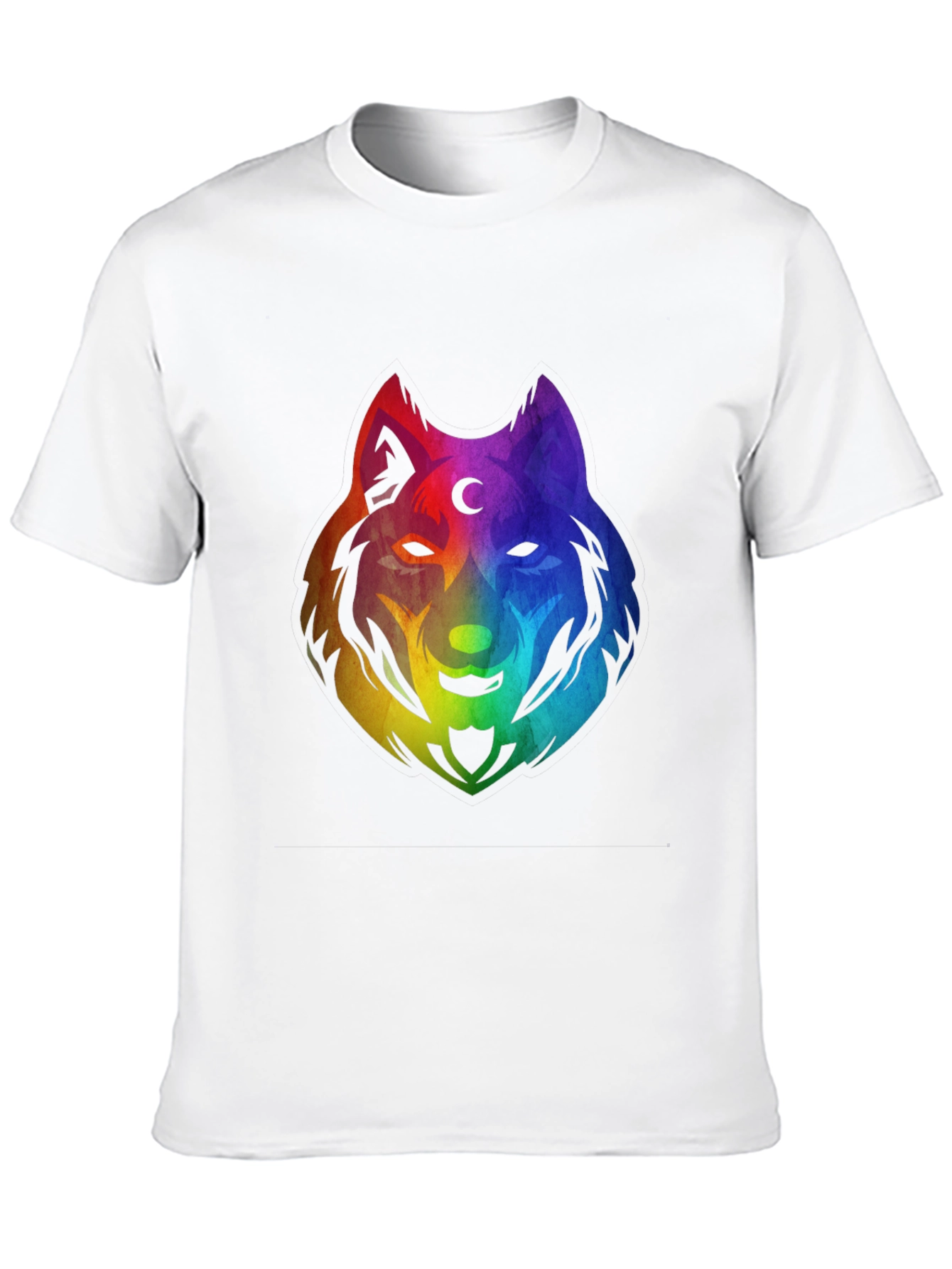 Black Rainbow Wolf Graphic T-Shirt - Black view 10