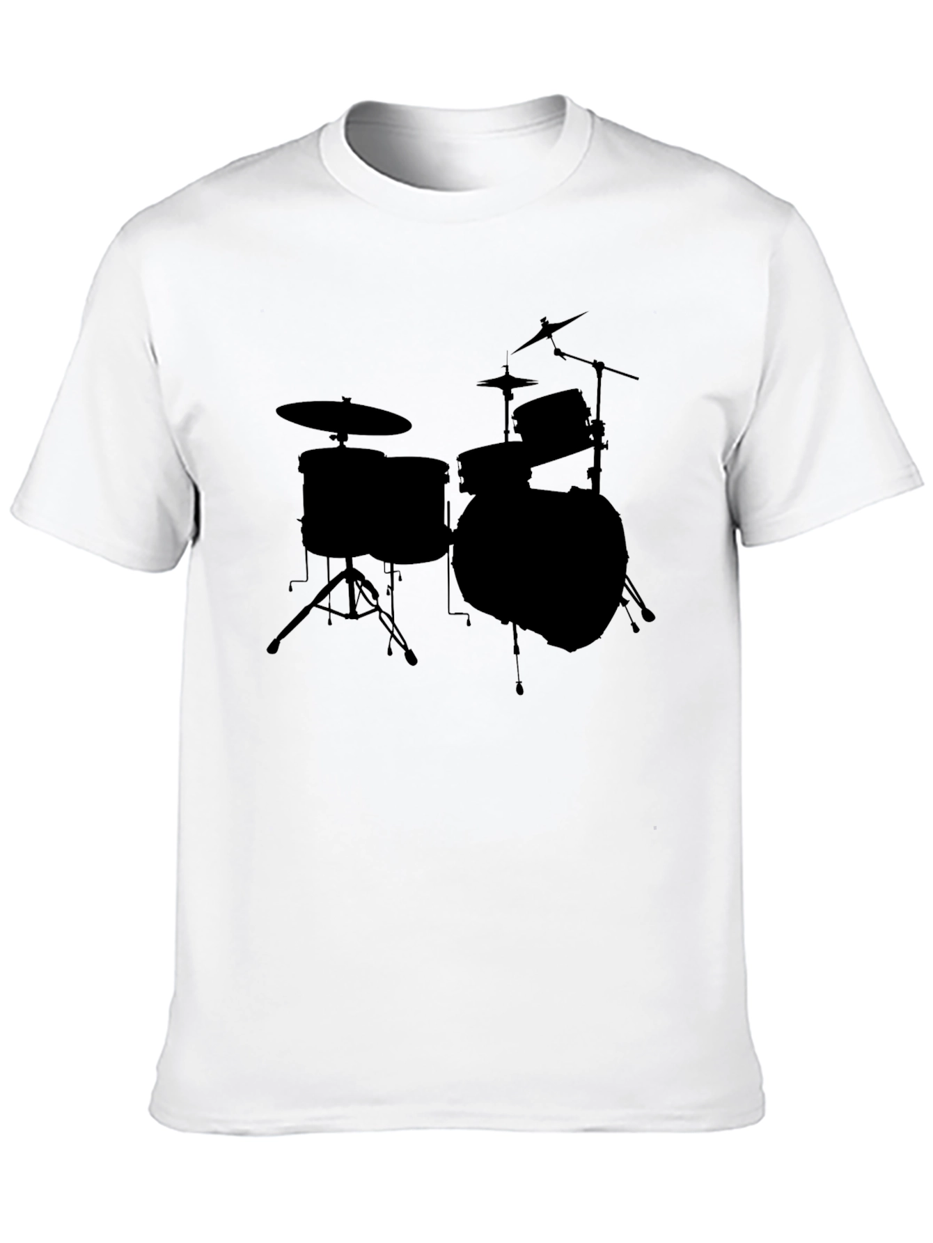 Black Drum Set Graphic Tee - Black Crewneck T-Shirt view 10