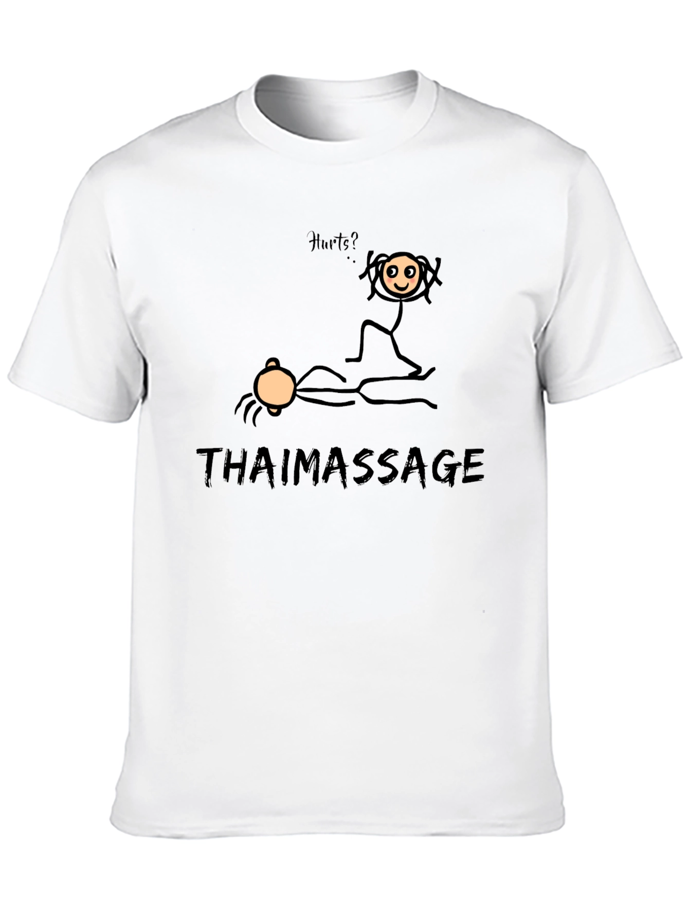 Black Thai Massage Funny Stick Figure T-Shirt view 10