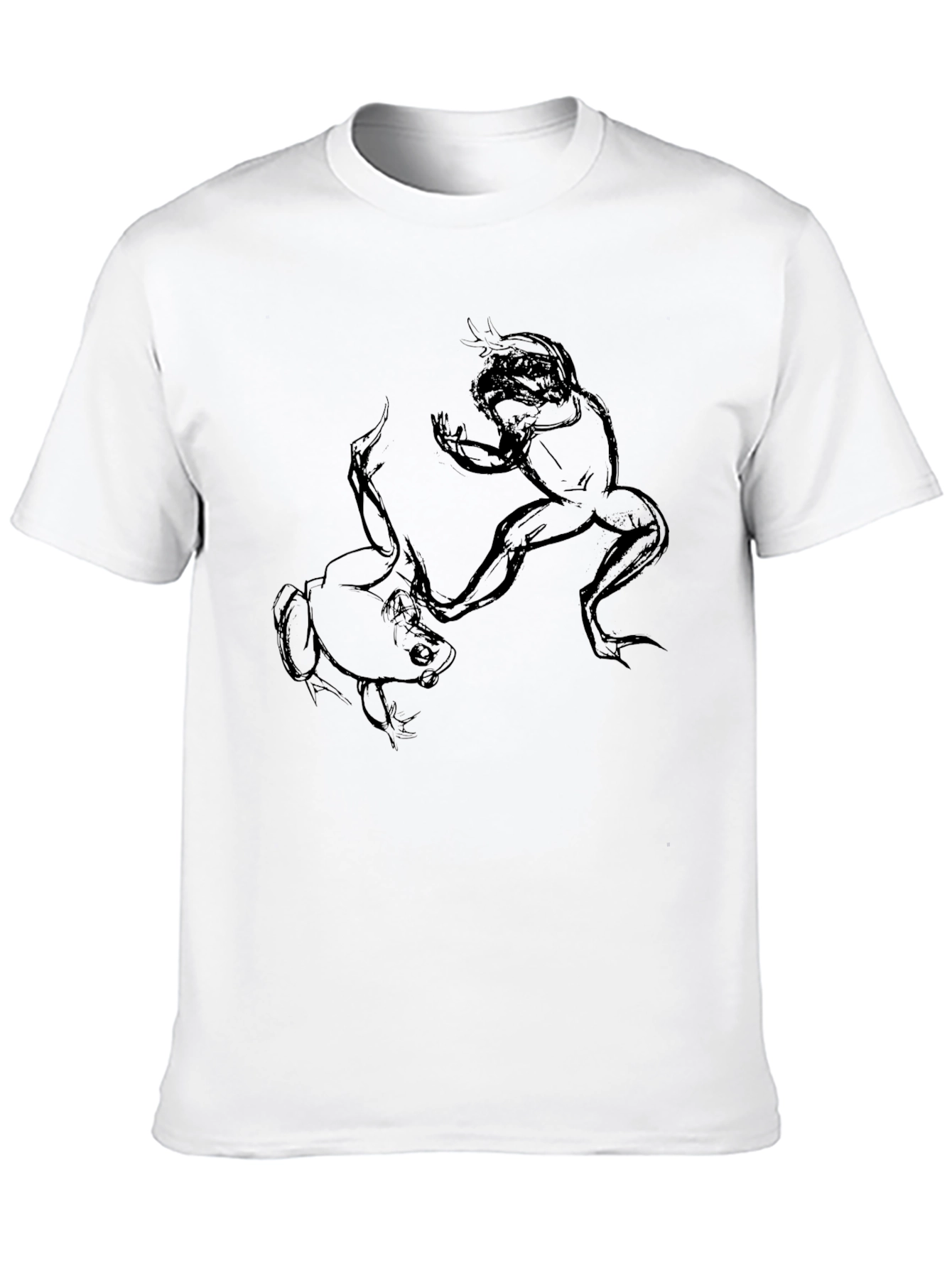 Black Frog Fight Tee - Men's Black Graphic T-Shirt view 10