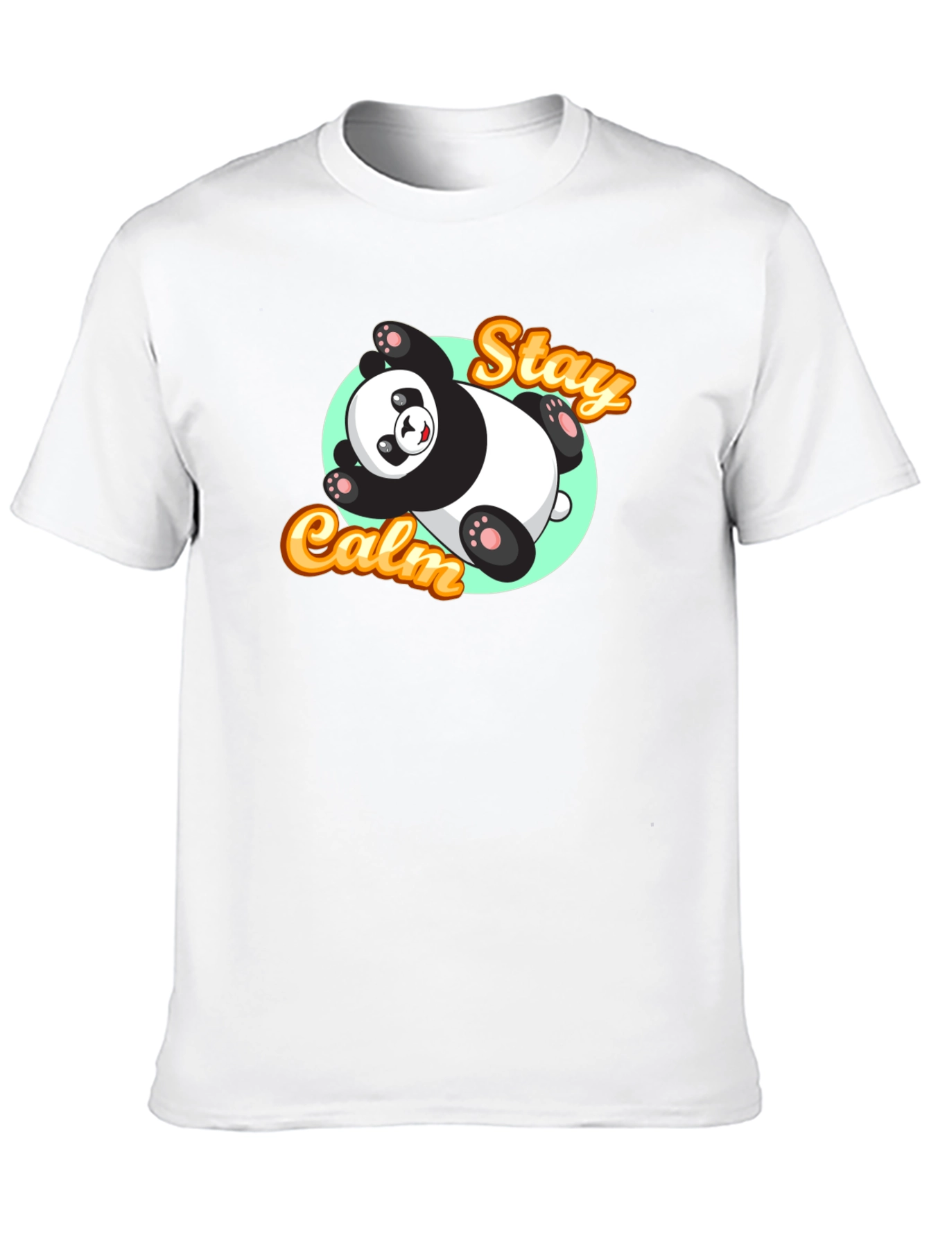 Black Stay Calm Panda T-Shirt - Relaxed Graphic Tee view 10
