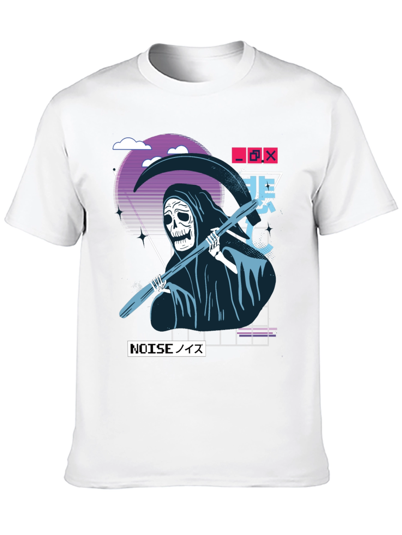 Black Grim Reaper Vaporwave T-Shirt view 10