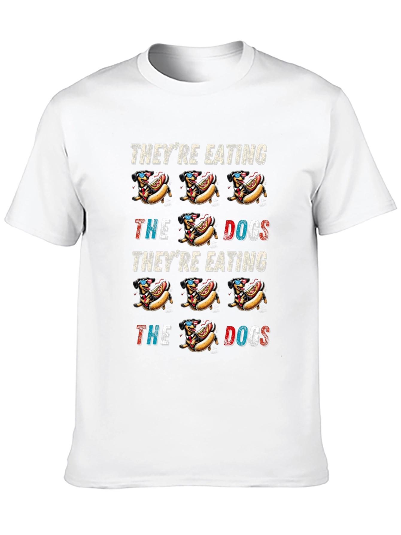 Black They're Eating the Dogs Hot Dog T-Shirt view 10