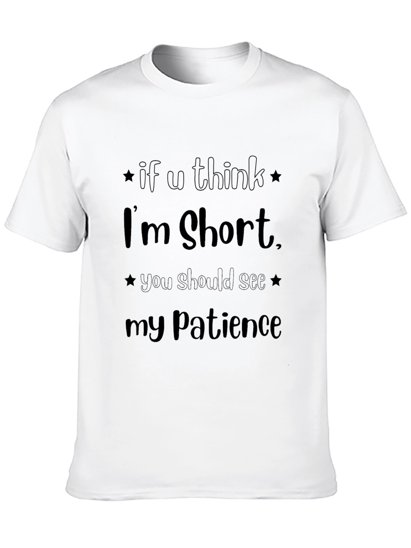 Black Humorous Short Patience Black T-Shirt view 10