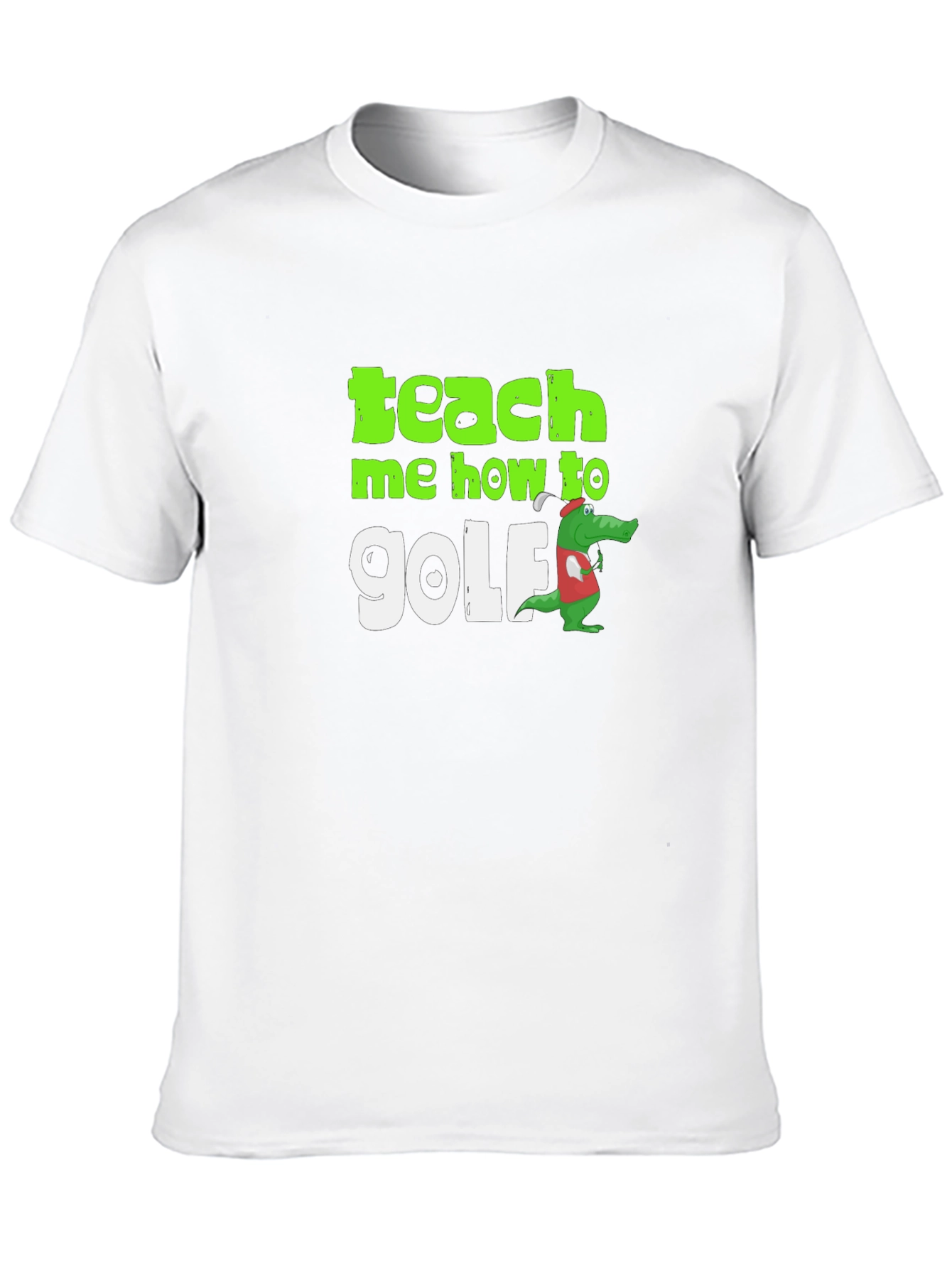 Black Teach Me How To Golf T-Shirt view 10