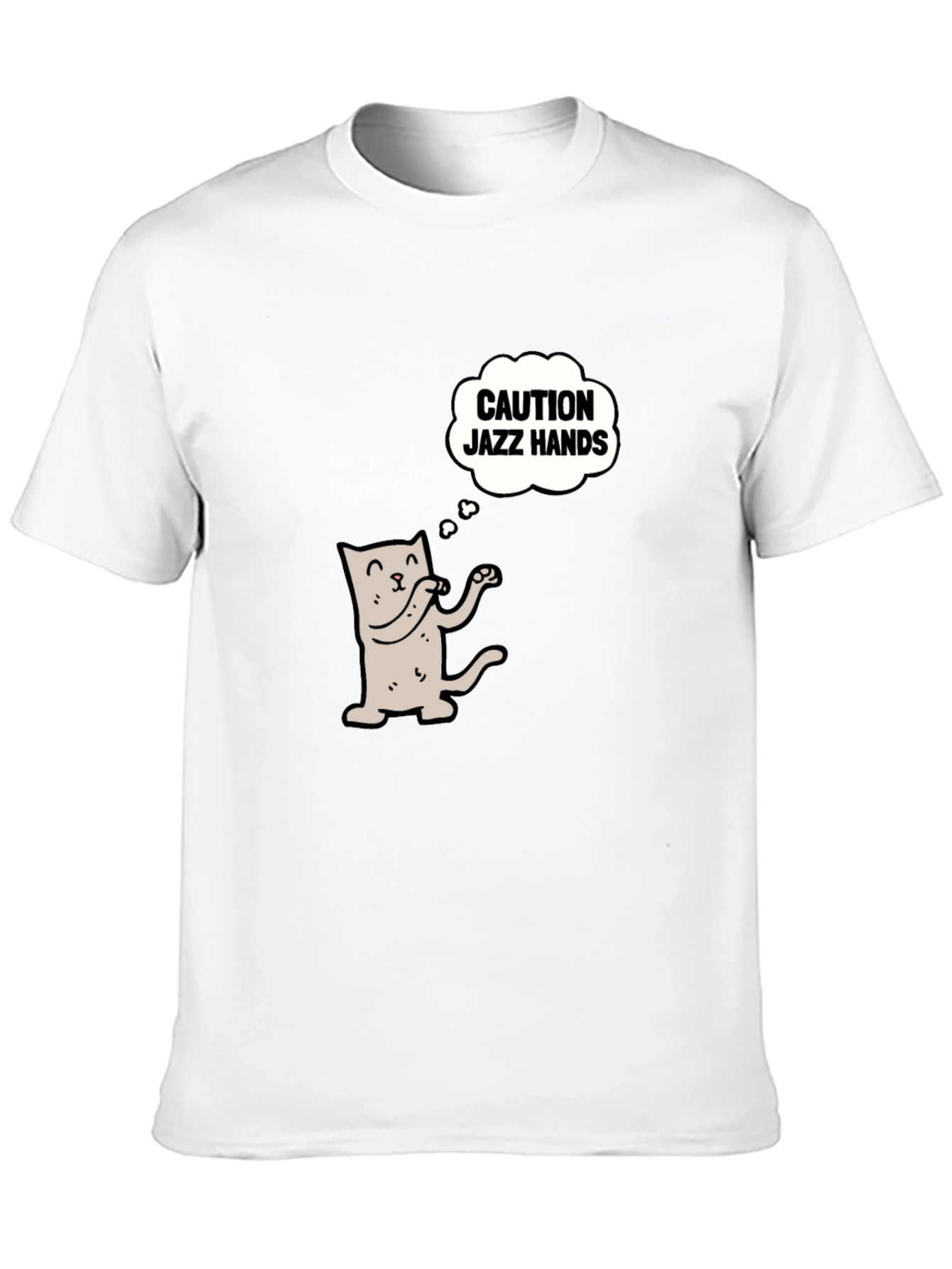Black Caution Jazz Hands Cat Graphic Tee view 10