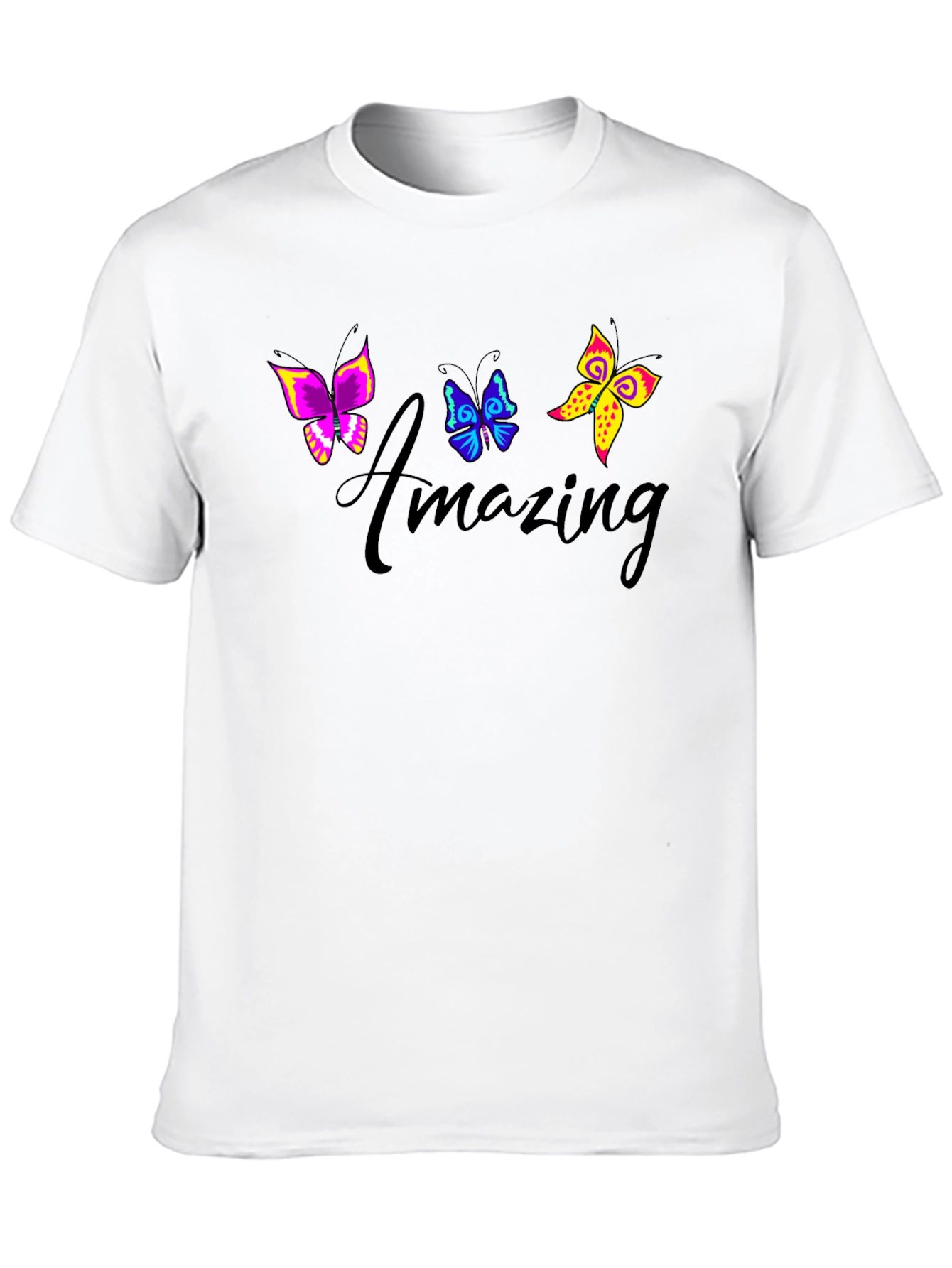 Black Amazing Butterfly Graphic Black T-Shirt view 10