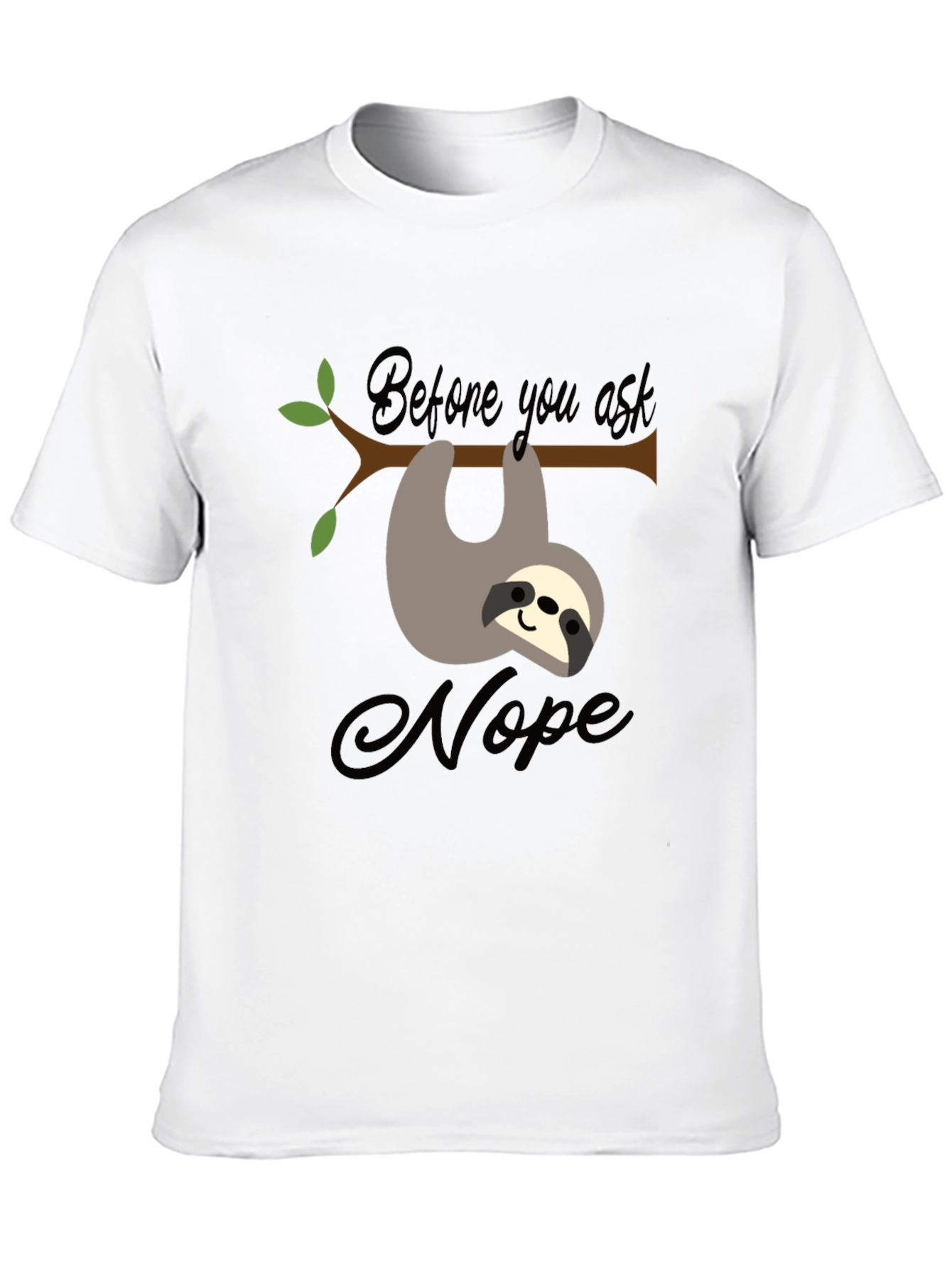 Black Sloth Nope T-Shirt Funny Graphic Tee view 10
