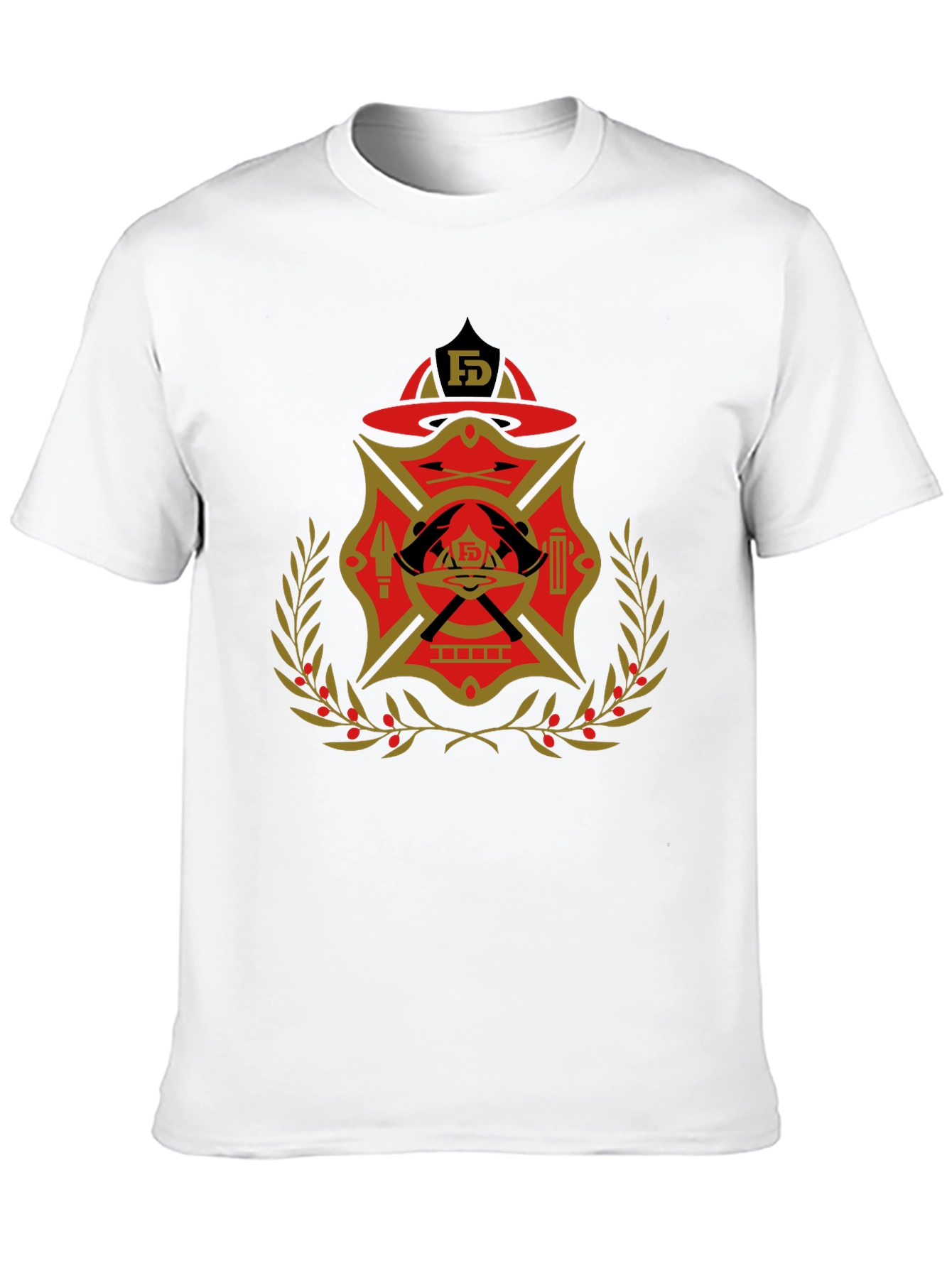 Black Firefighter Emblem Graphic Tee view 10