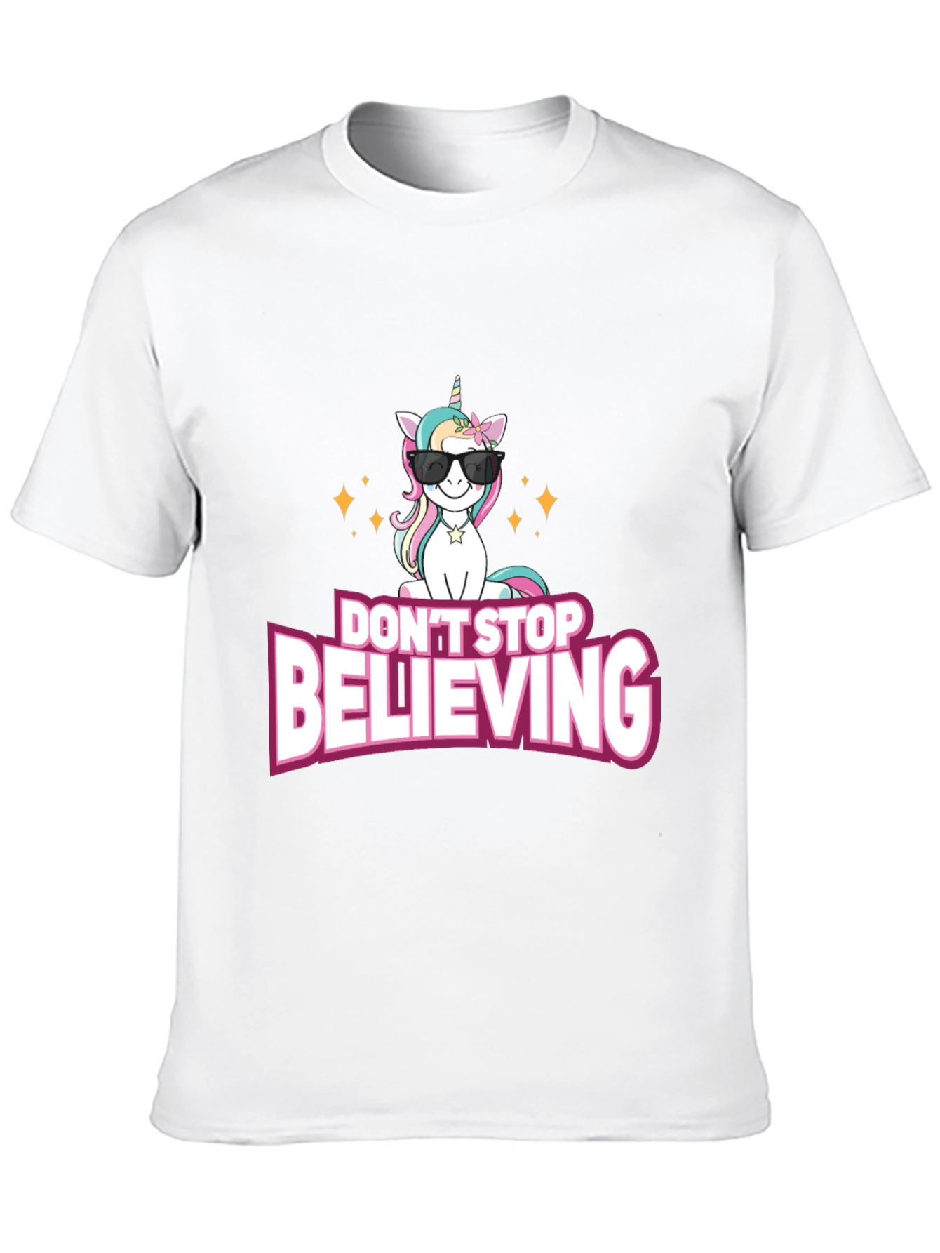 Black Unicorn Believe T-Shirt - Black Crew Neck view 10