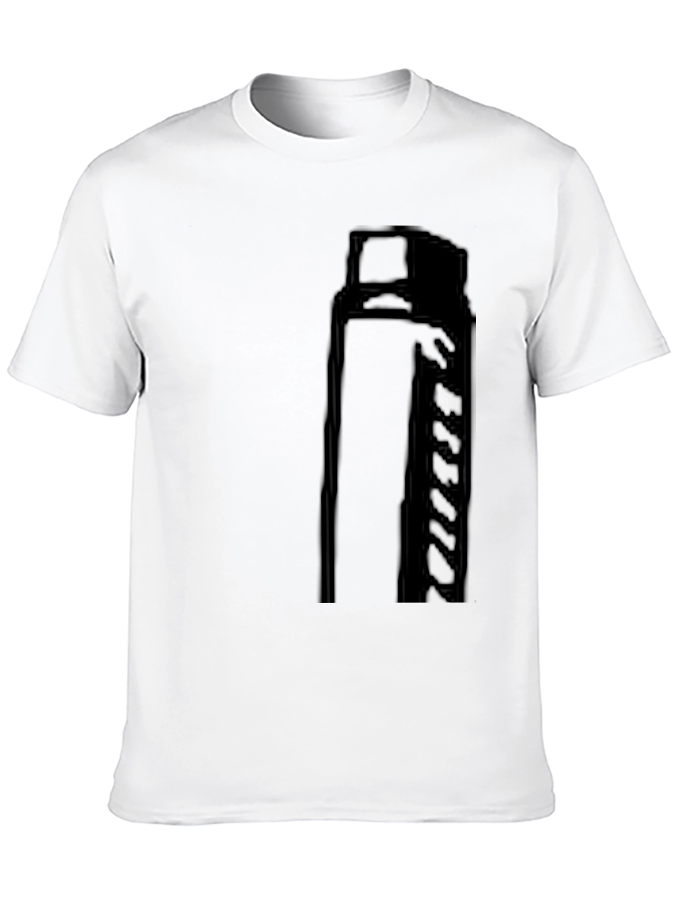 Black Men's Black Casual Graphic T-Shirt view 10