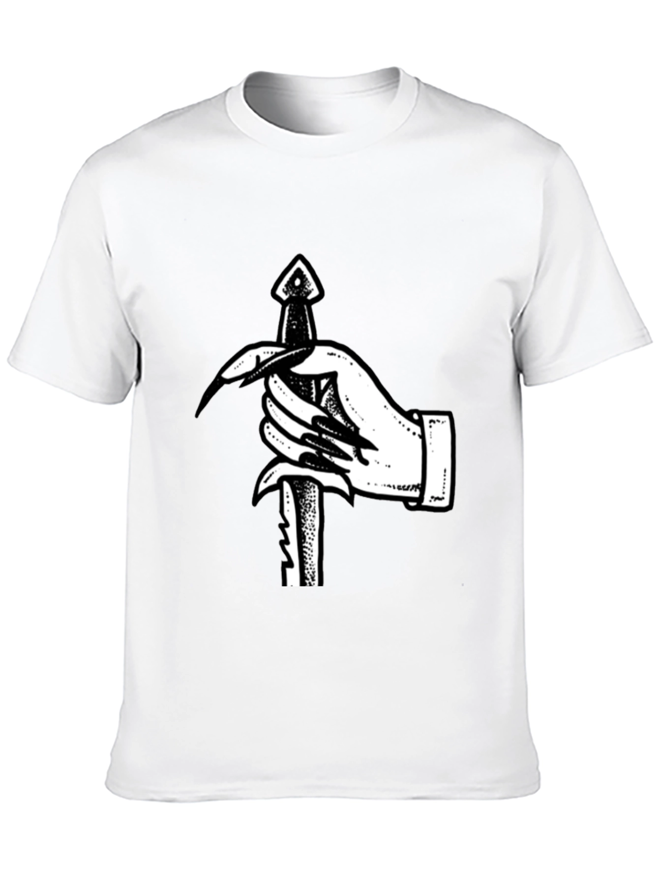 Black Hand Holding Dagger Graphic Tee view 10