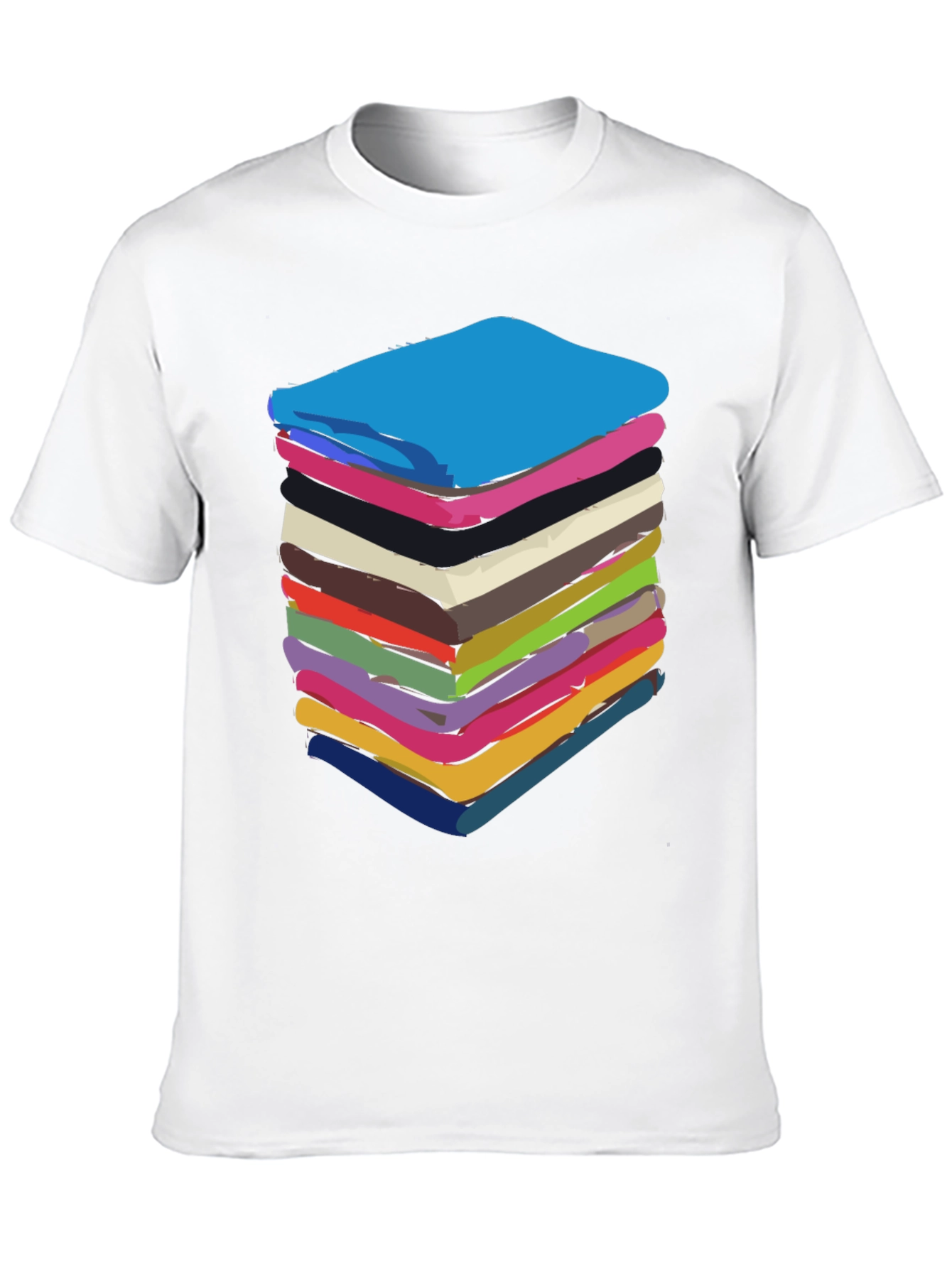 Black Stack of Towels Graphic Black Tee view 10