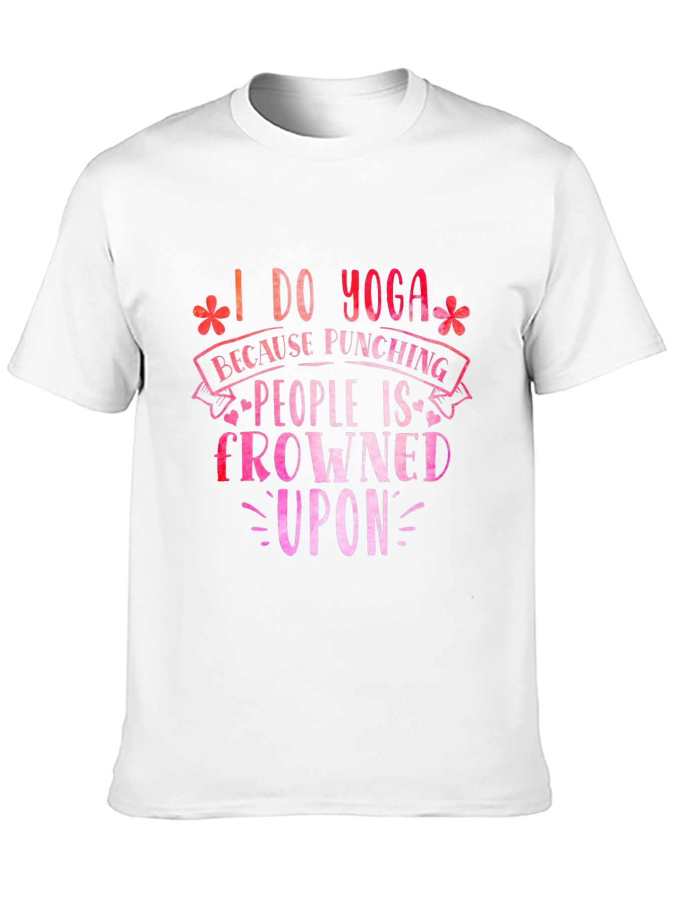 Black Funny Yoga T-Shirt: I Do Yoga Because Punching is Frowned Upon view 10