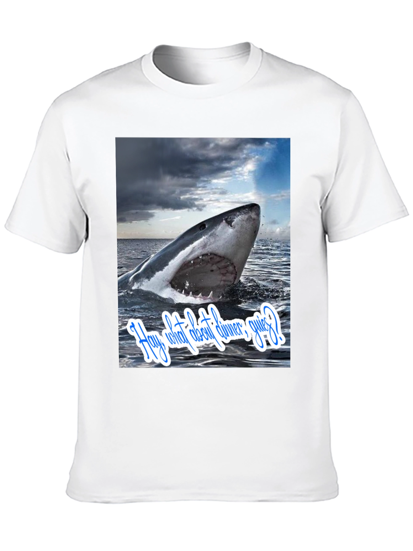 Black Shark Dinner T-Shirt - Funny Ocean Lover Tee view 10