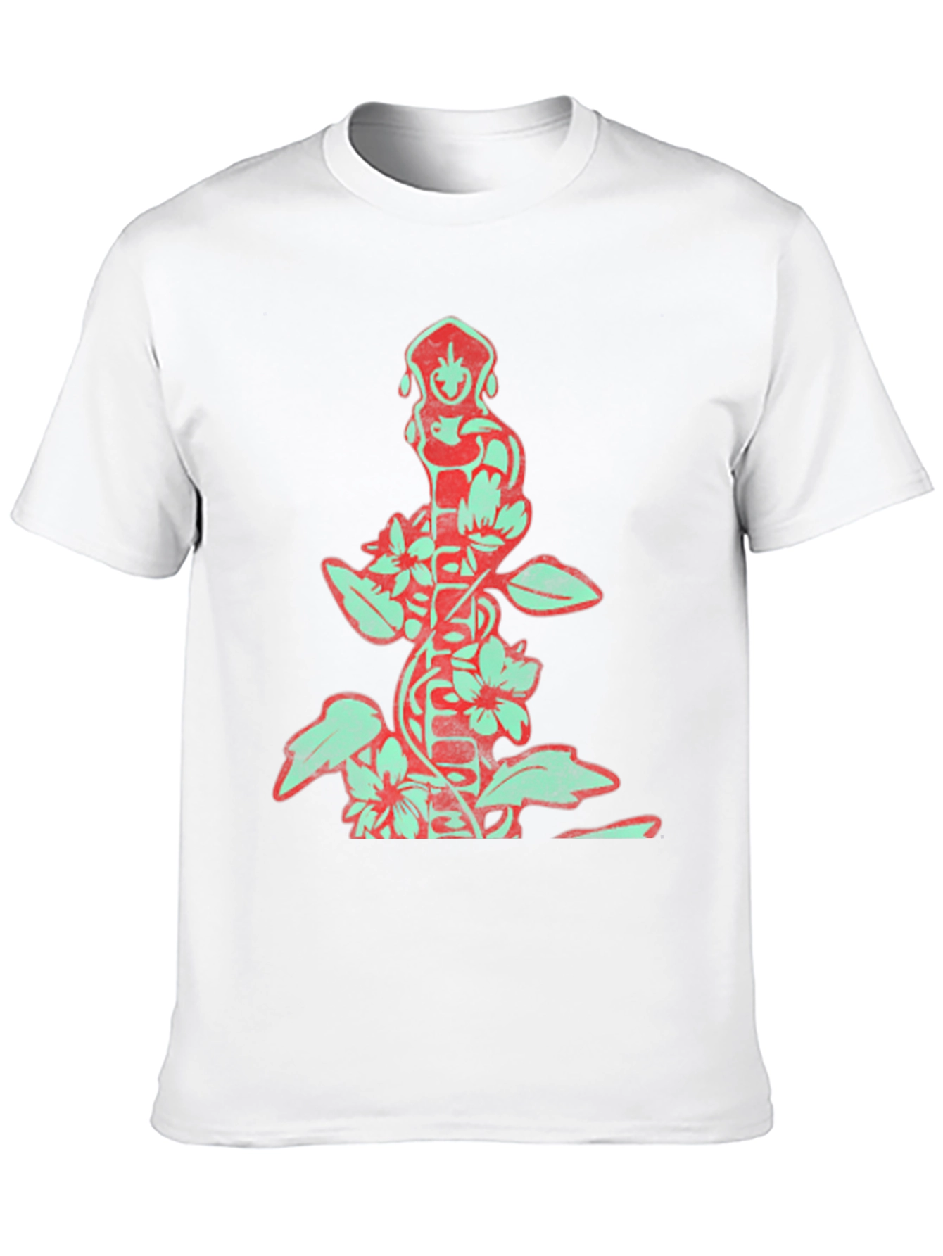 Black Vintage Floral Totem Graphic Tee - Black view 10