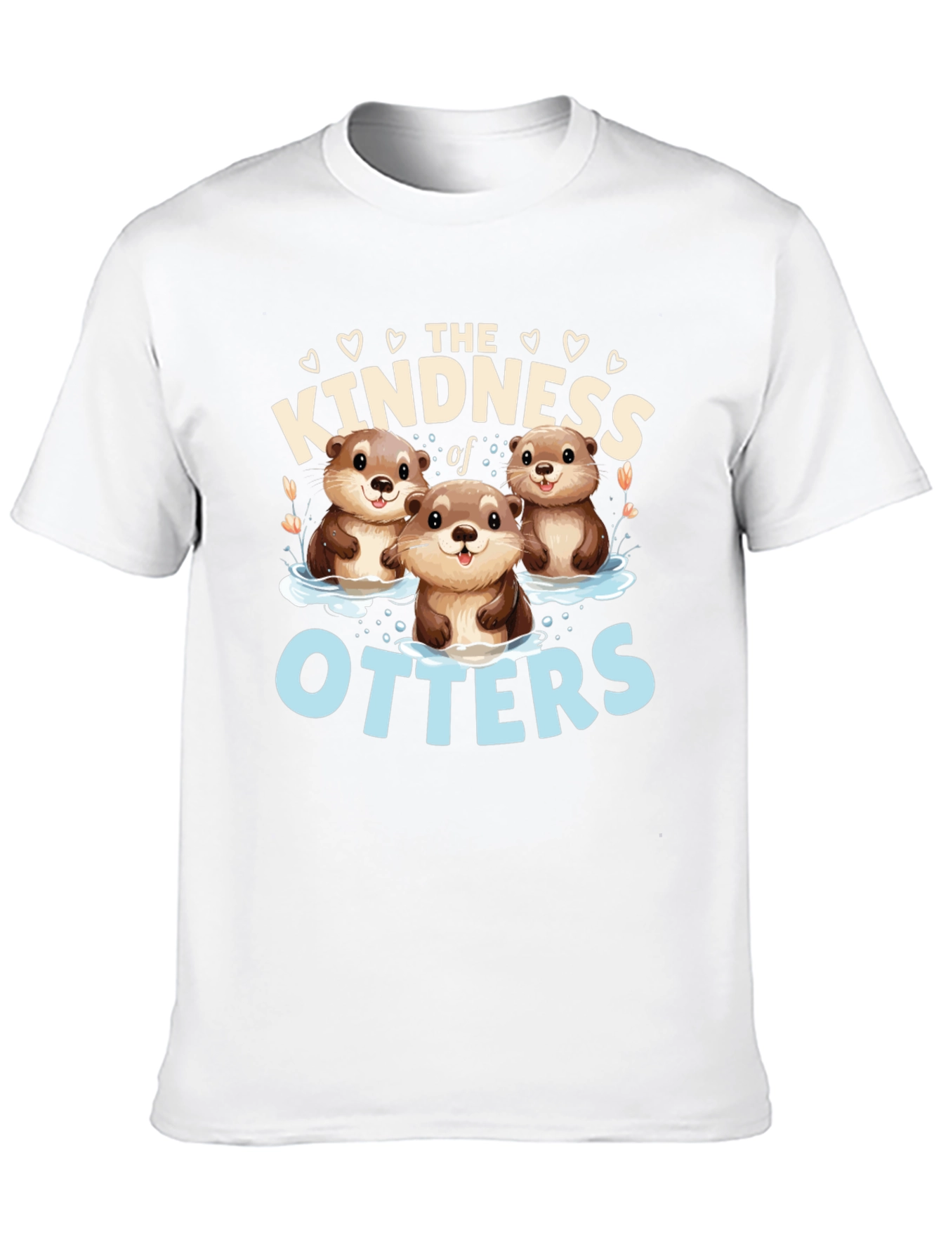 Black Kindness of Otters Graphic Tee - Unisex Soft Cotton view 10