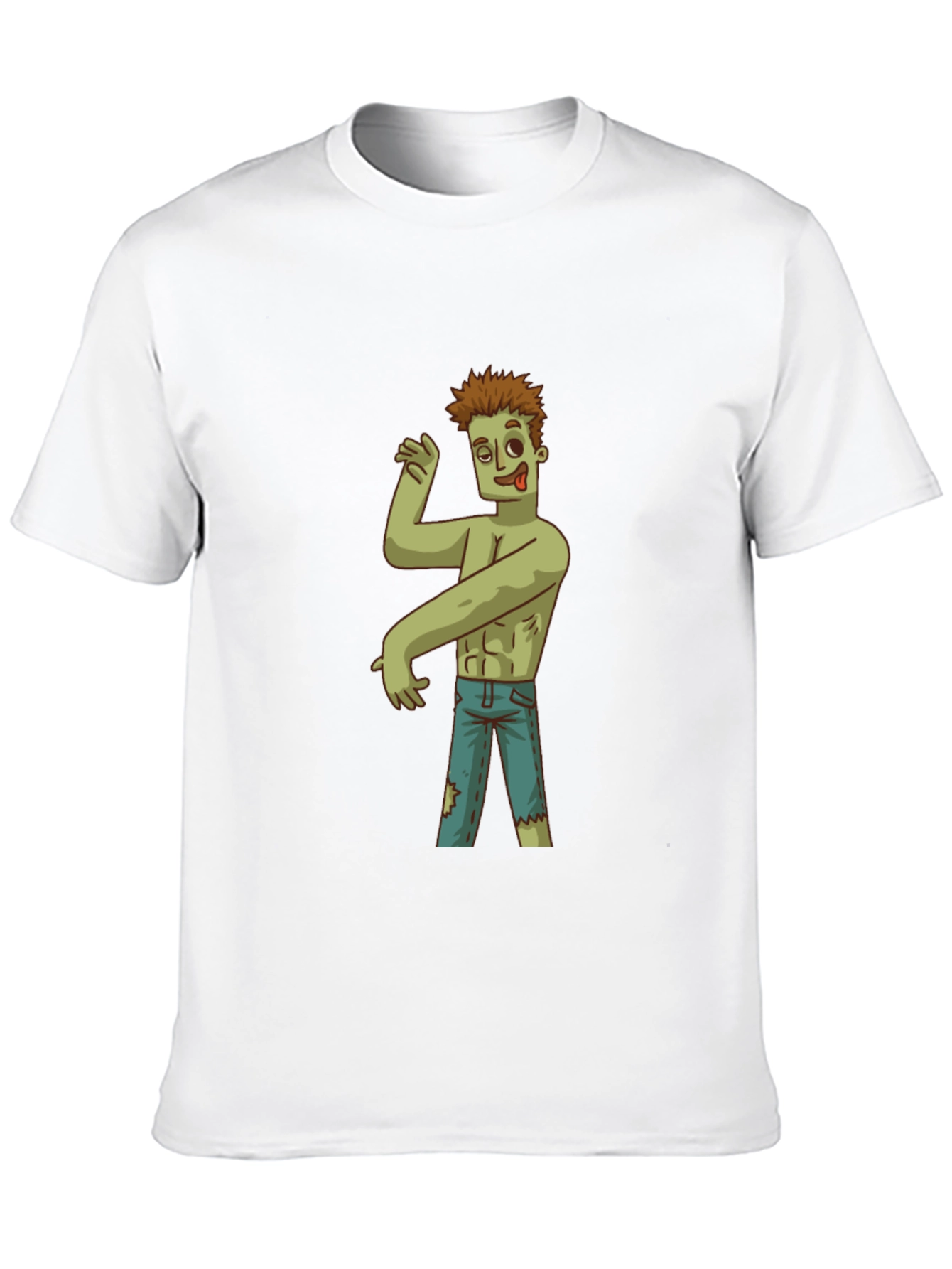 Black Zombie Cartoon Graphic T-Shirt - Black view 10