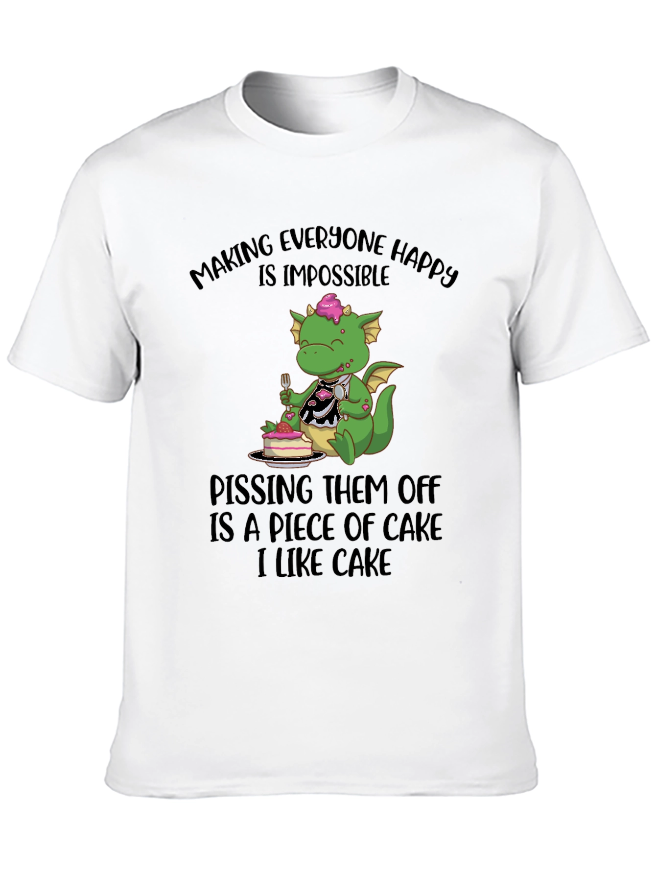Black Funny Dragon Cake Lover T-Shirt view 10