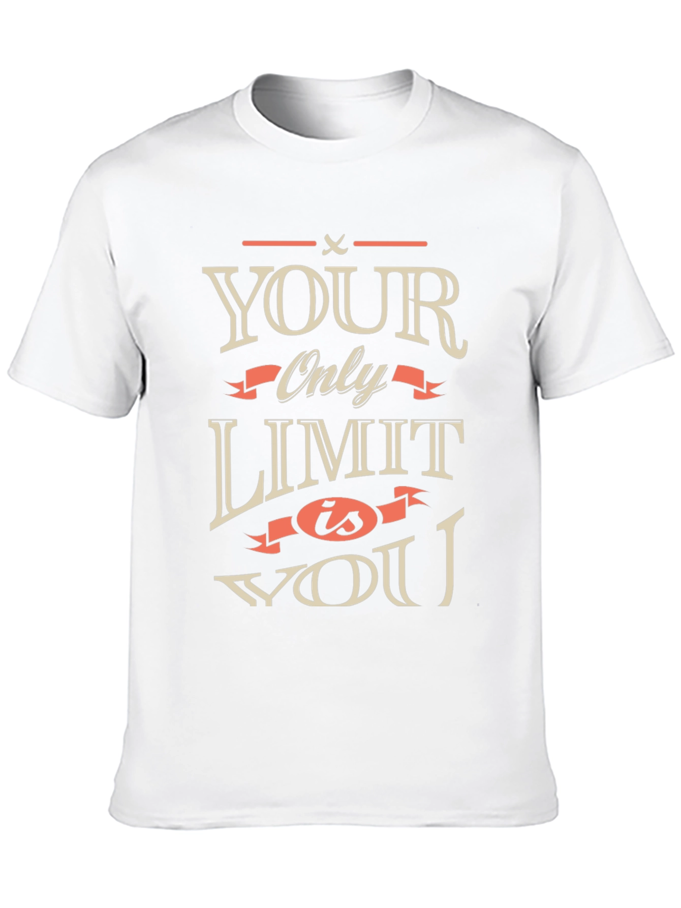Black Motivational 'Your Only Limit is You' Black T-Shirt view 10
