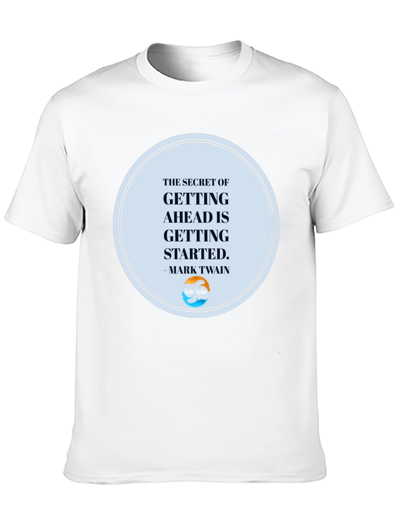 Black Inspirational T-Shirt: "Getting Ahead" Quote view 10