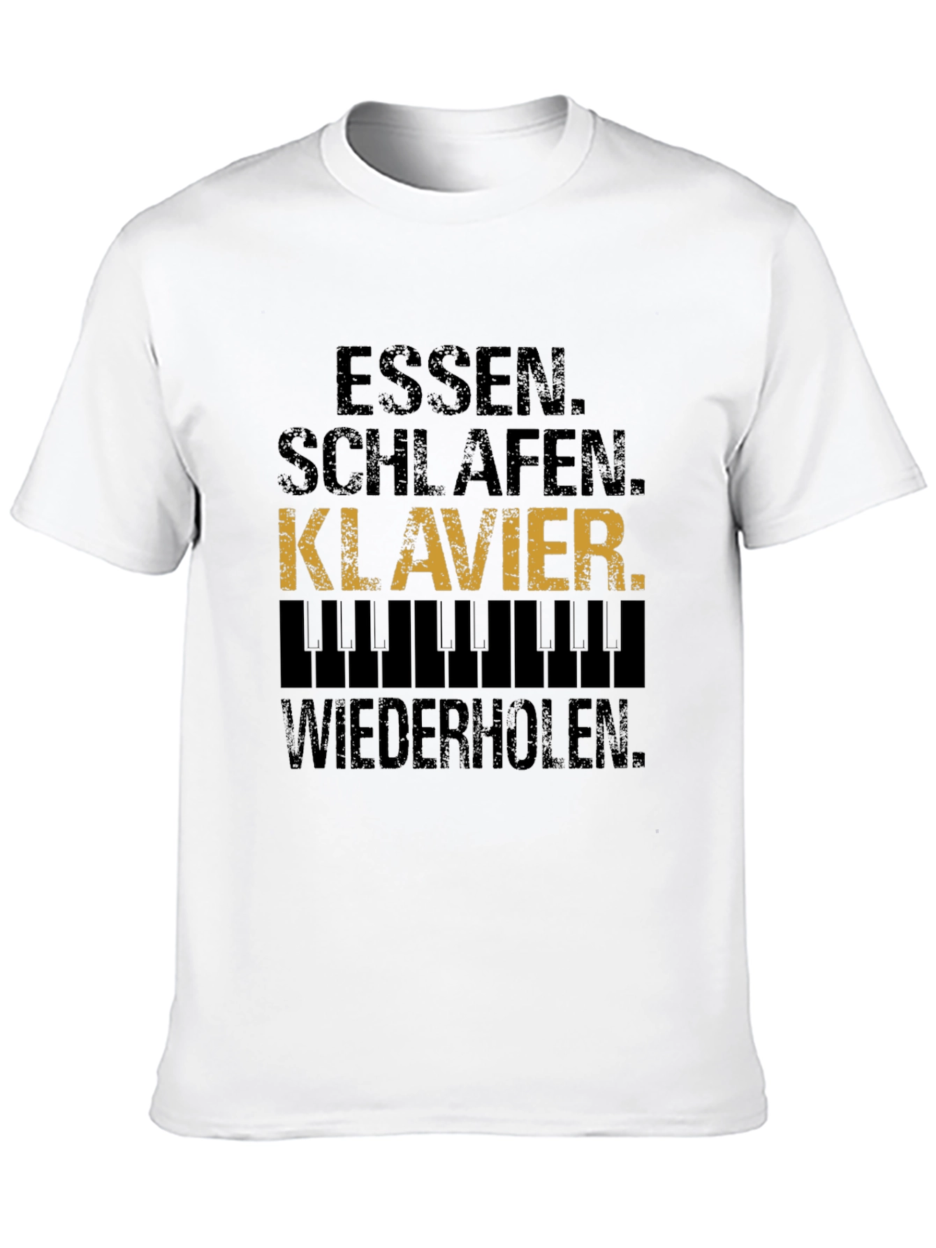 Black Eat Sleep Piano Repeat T-Shirt view 10