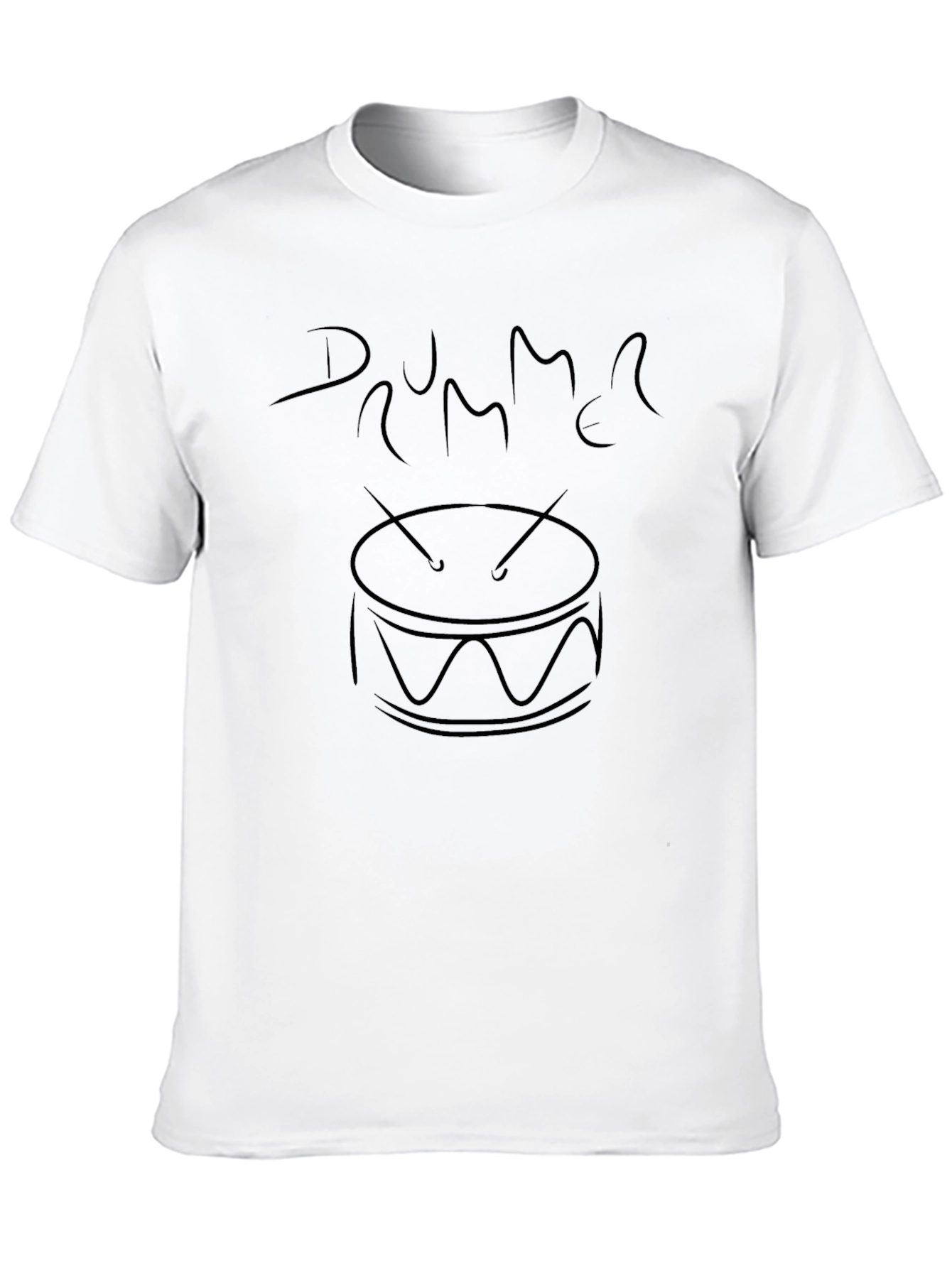 Black Drummer Graphic Tee - Black Crew Neck T-Shirt view 10